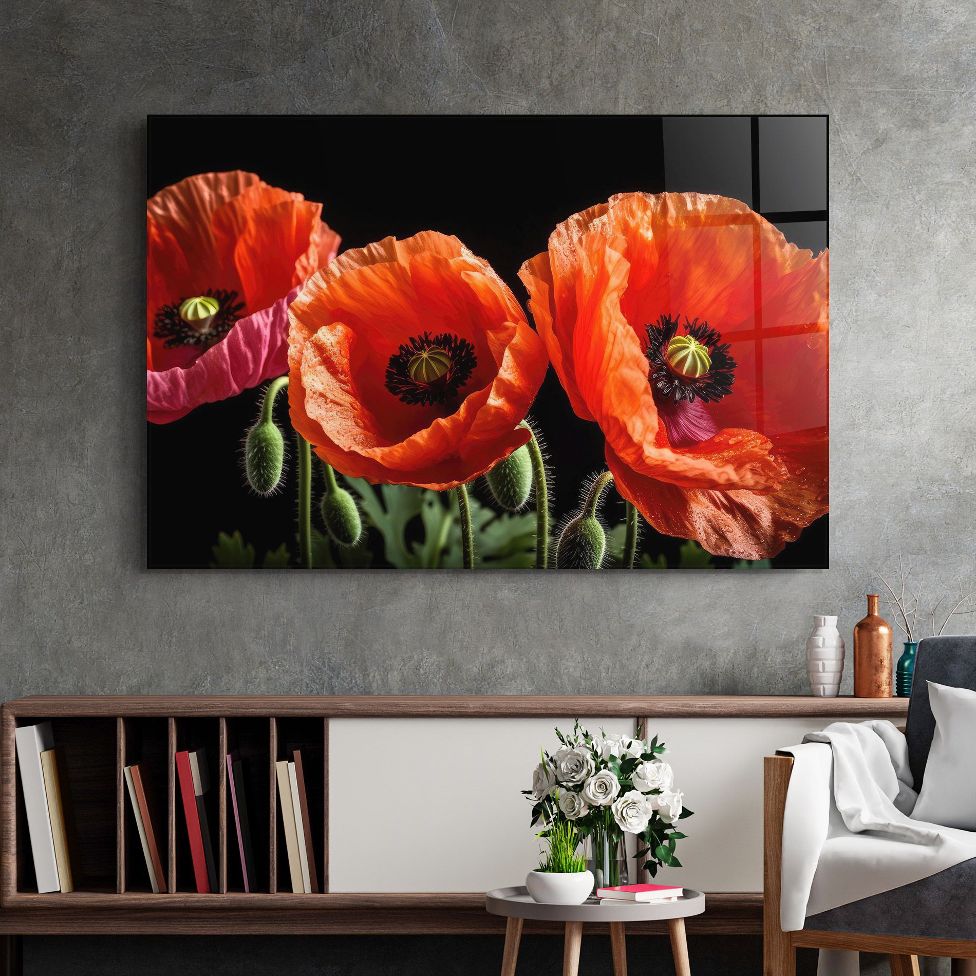 Dark Orange Poppies mockup 2