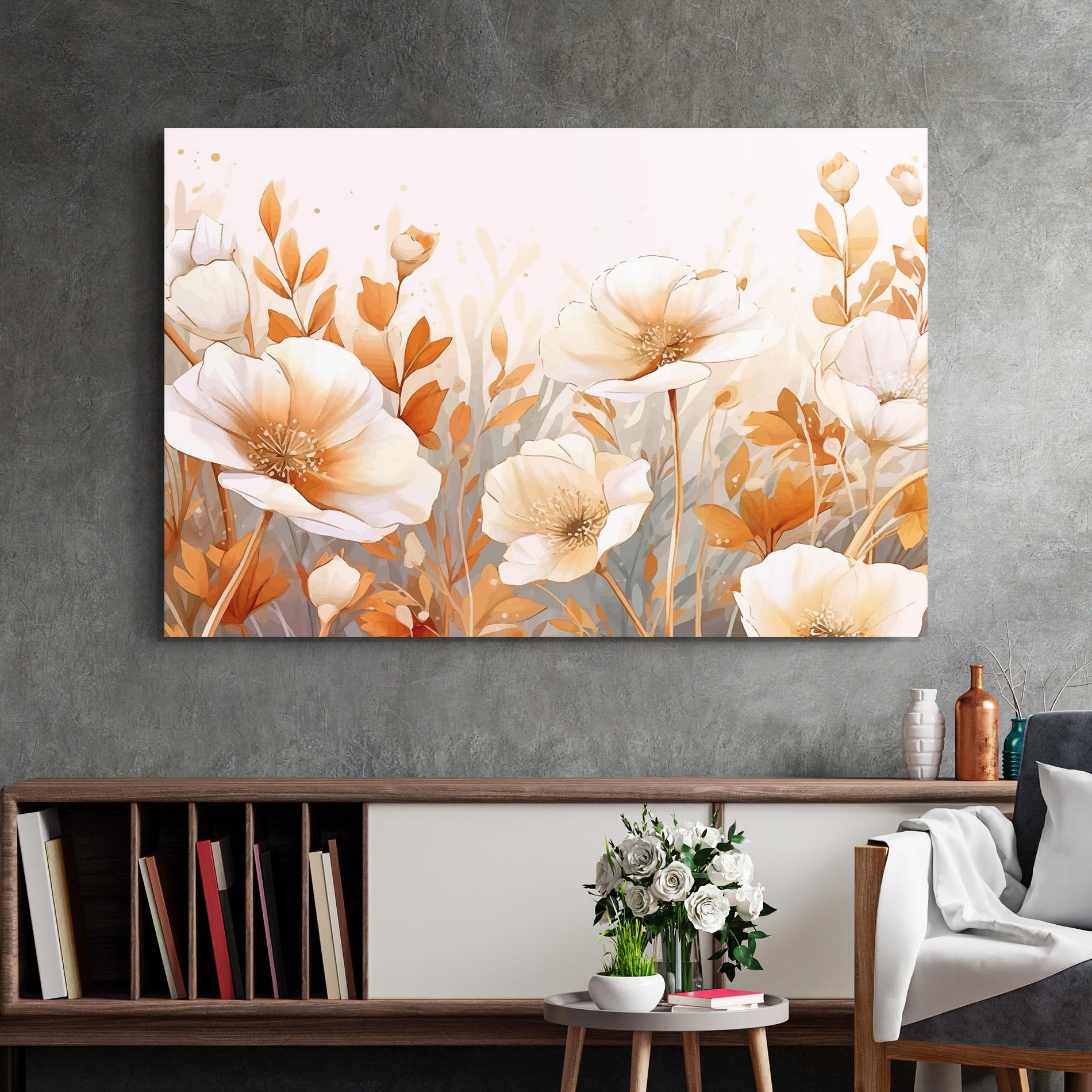 Tablou Sticla Orange Cream Poppy mockup 2