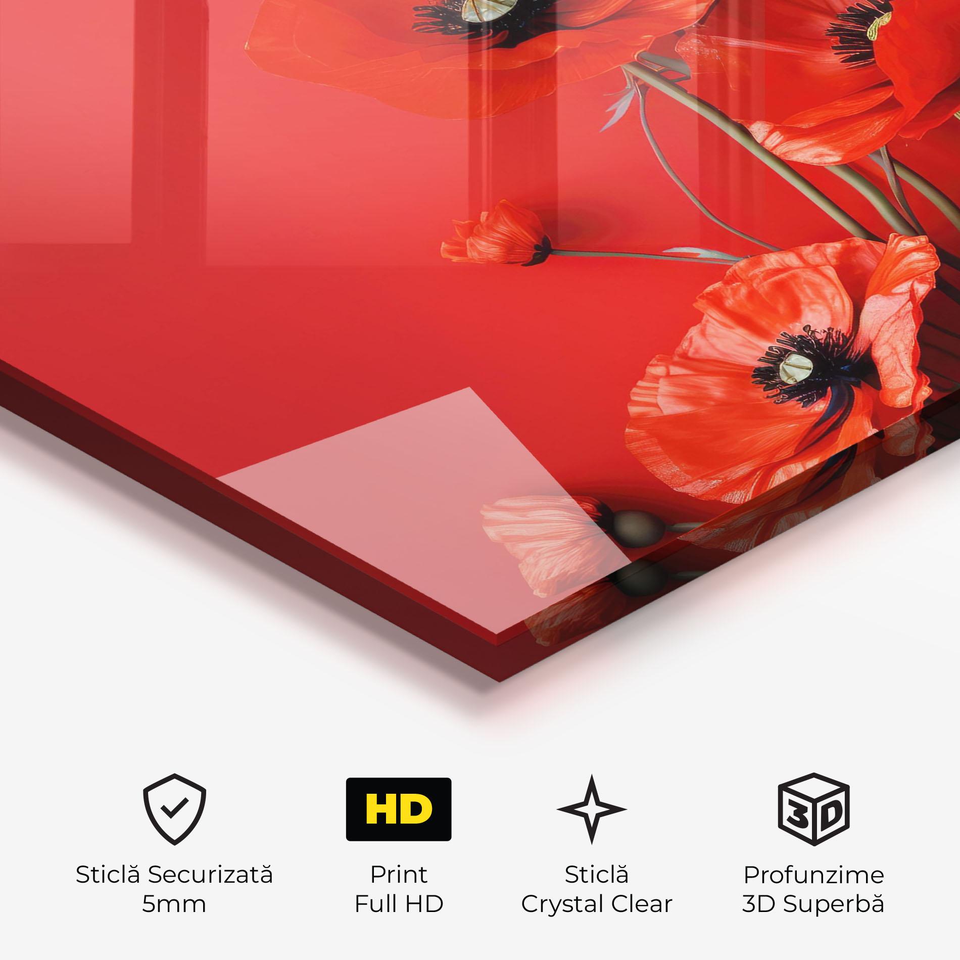 Tablou Sticla Poppies On The Table mockup 3