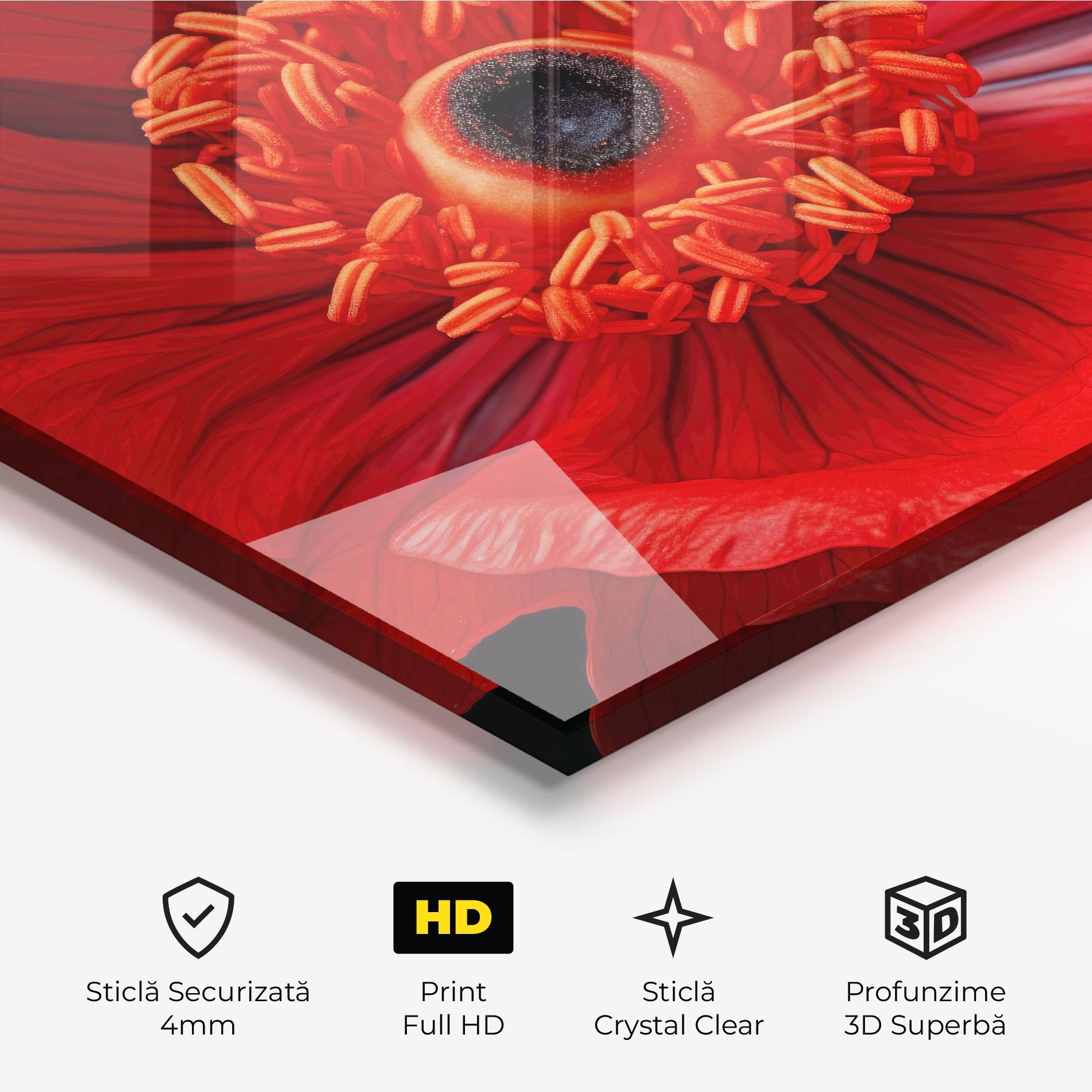 Tablou Sticla Big Poppy Close Up mockup 3