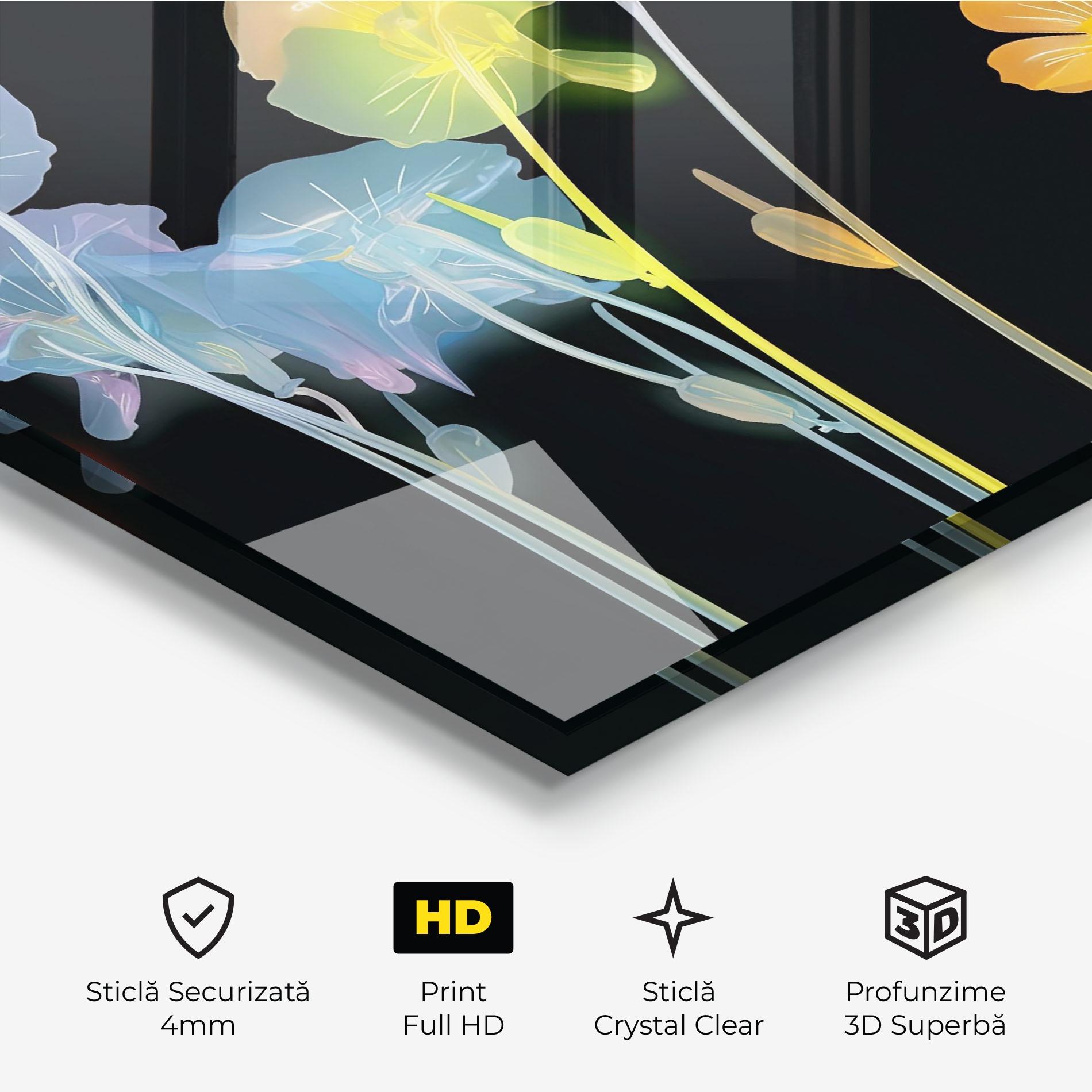 Tablou Sticla Neon Poppy mockup 3