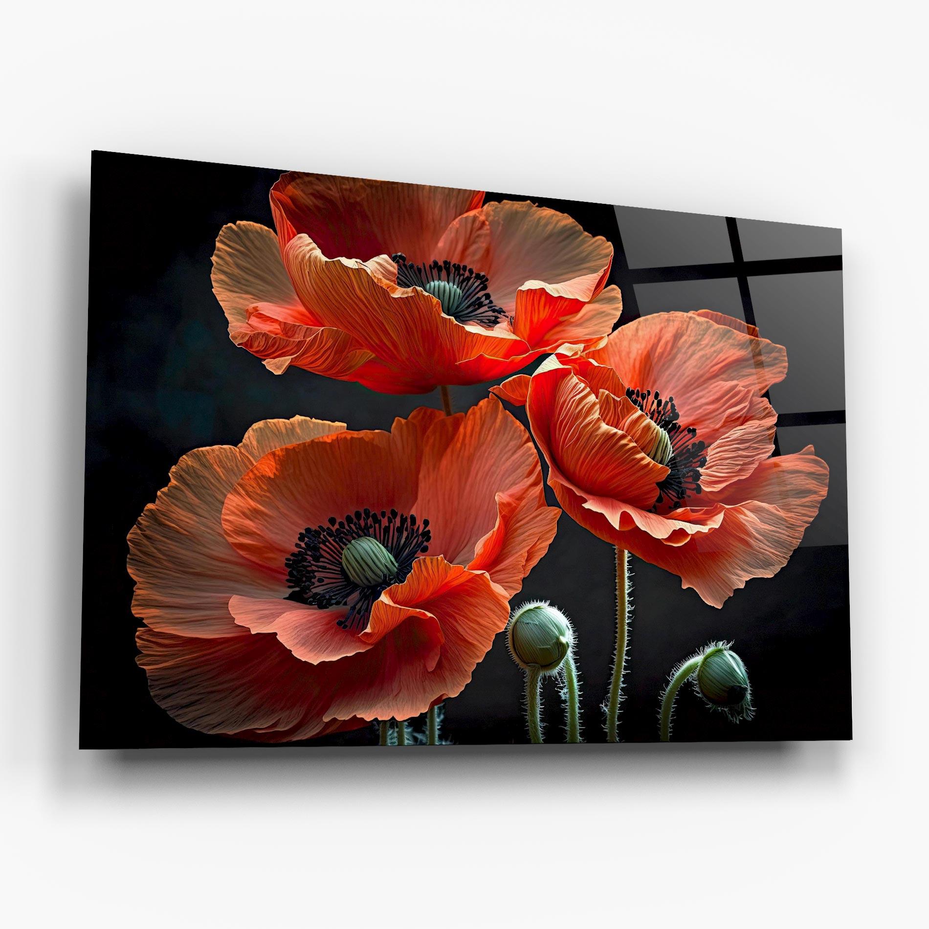 Tablou Sticla 3 Poppies mockup 6