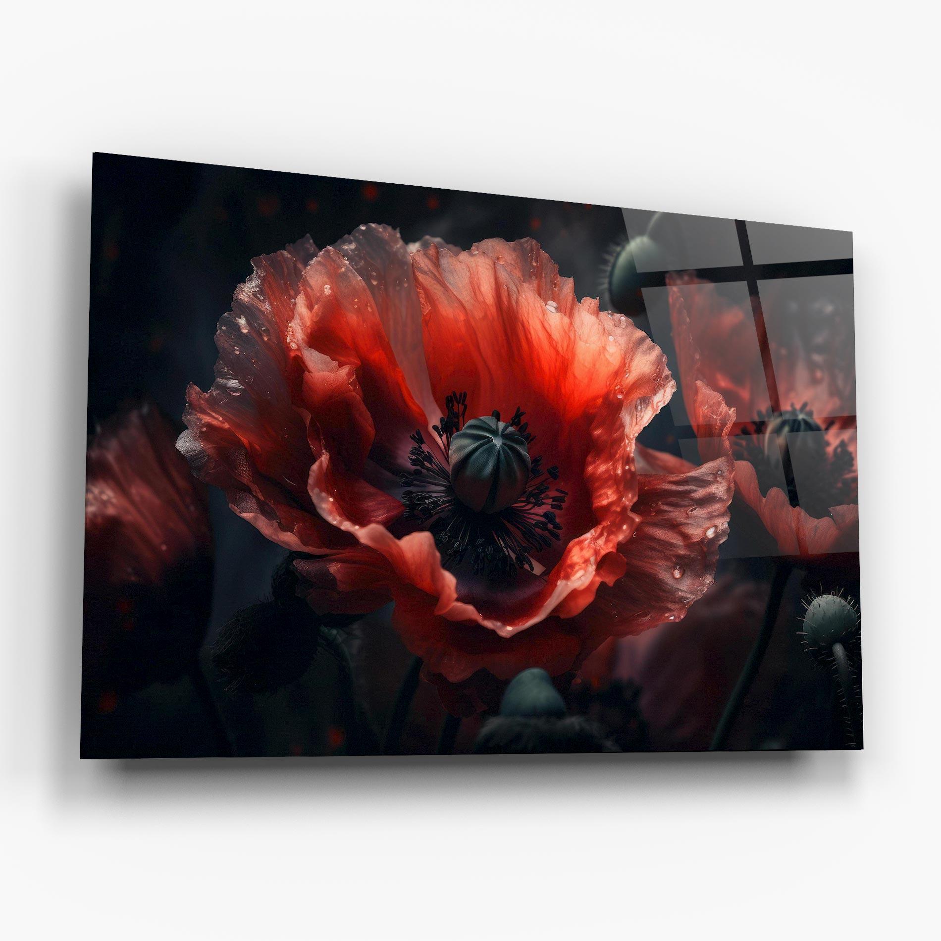 Tablou Sticla Dark Shade Poppy mockup 6