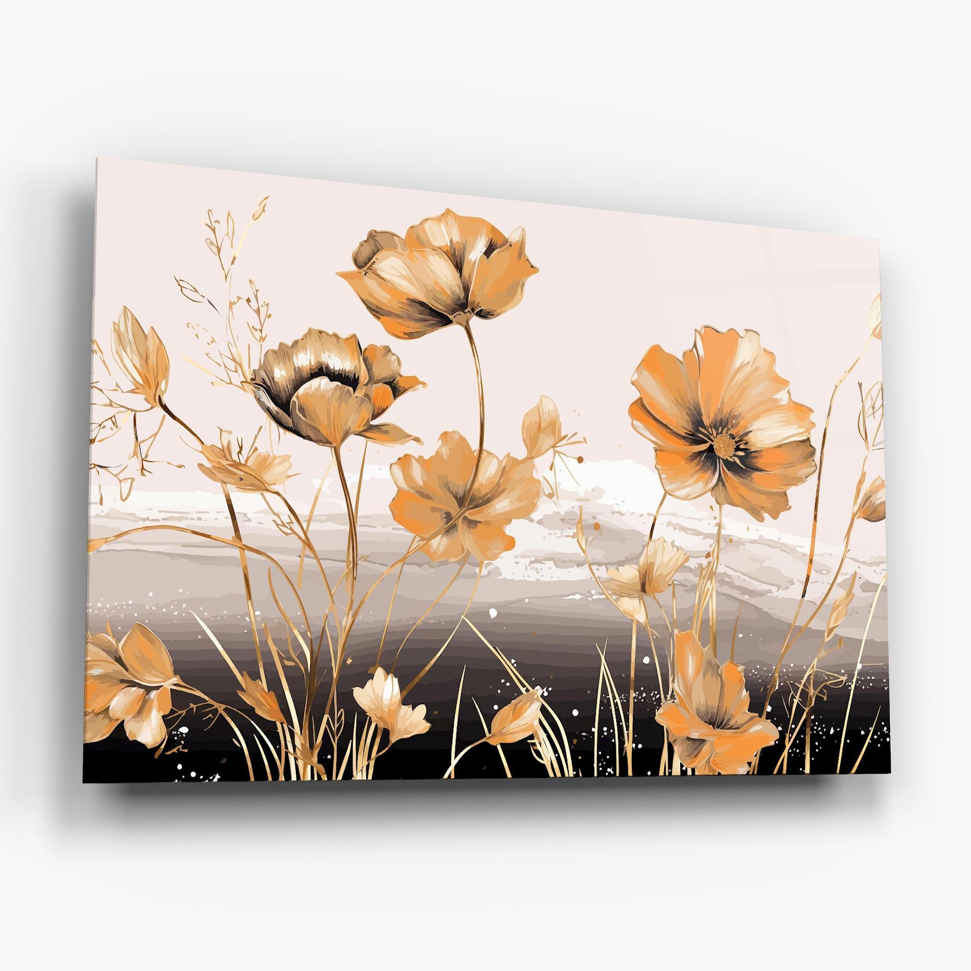 Tablou Sticla Gold Black Poppy mockup 6