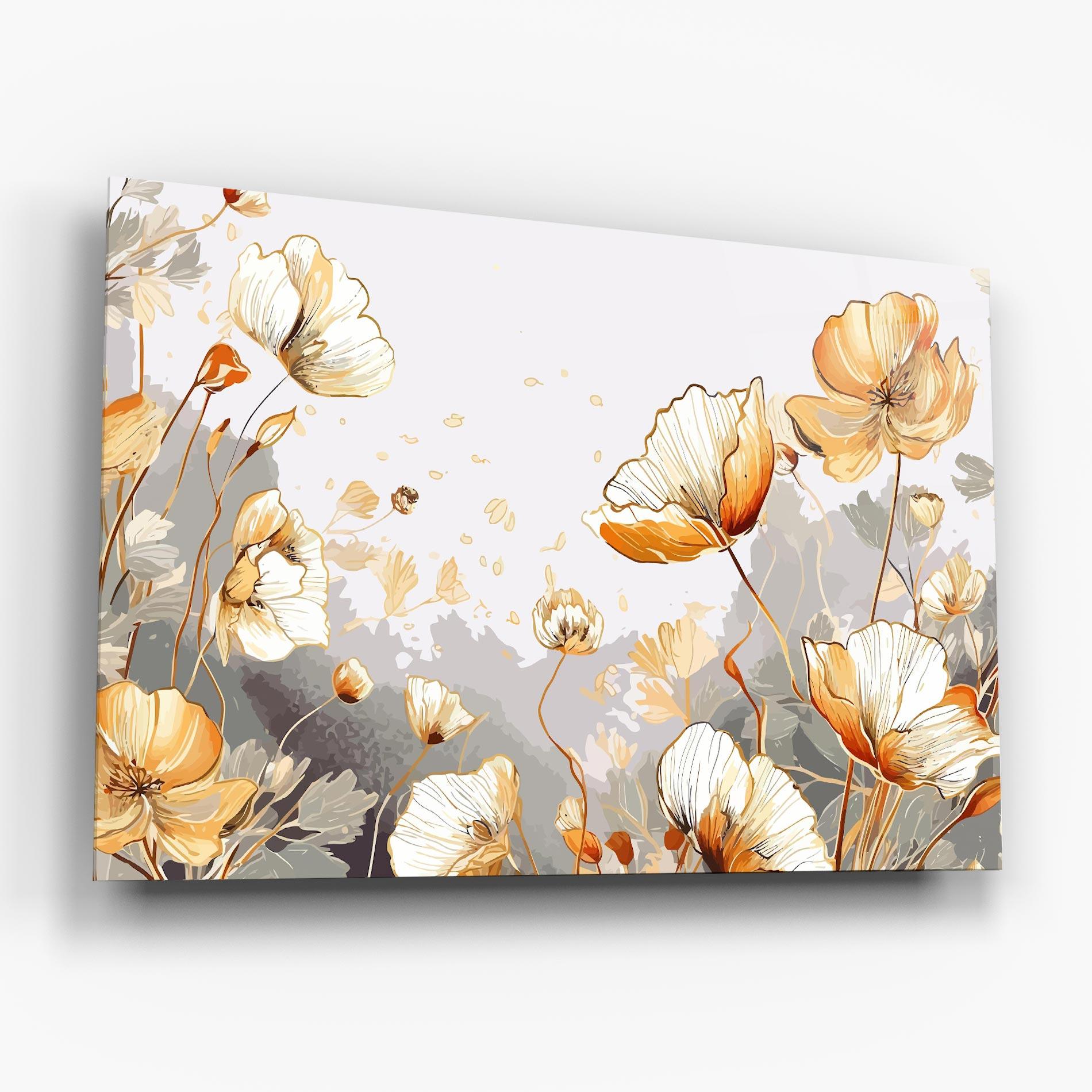 Tablou Sticla Gold Poppies mockup 6