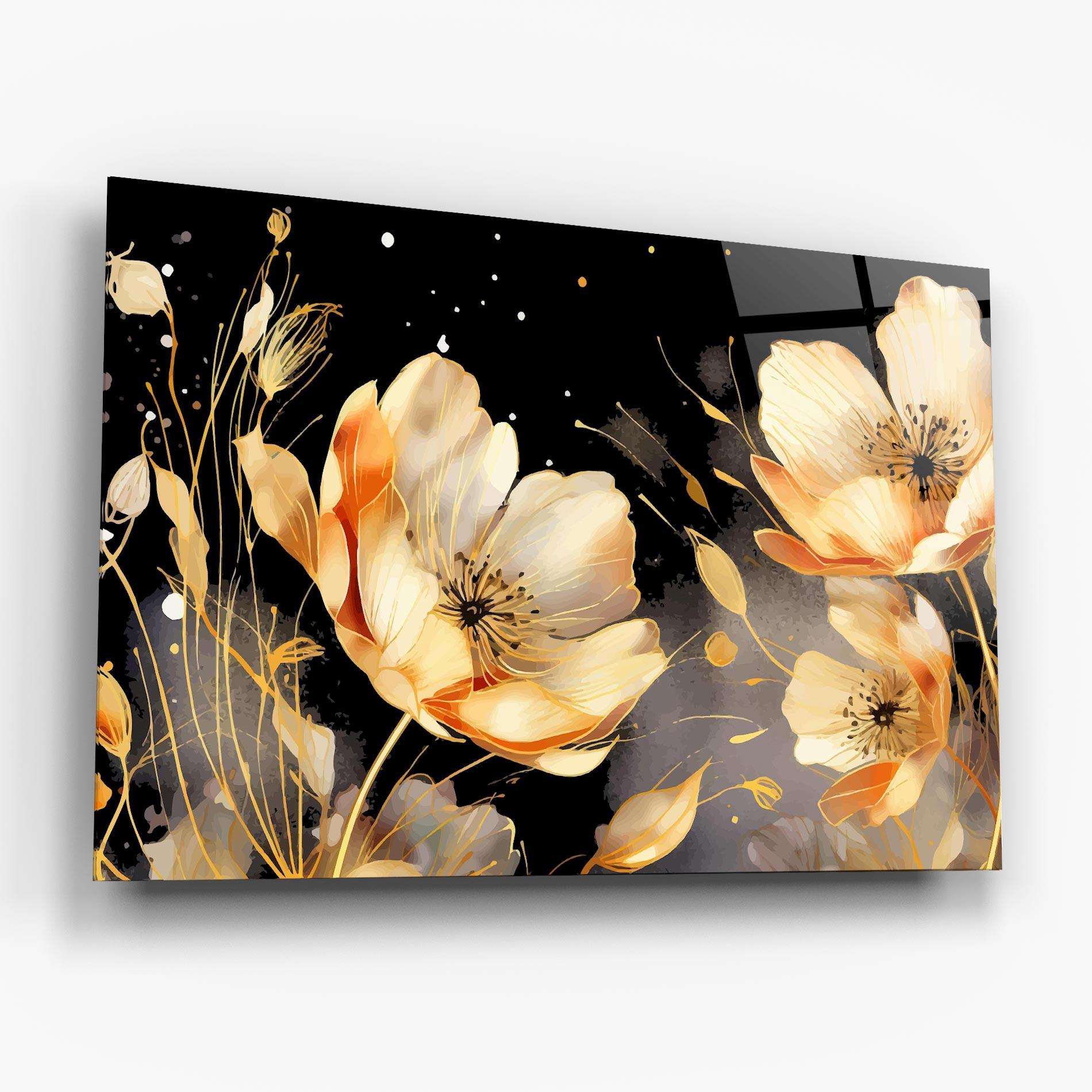 Tablou Sticla Gold Poppy Black mockup 6