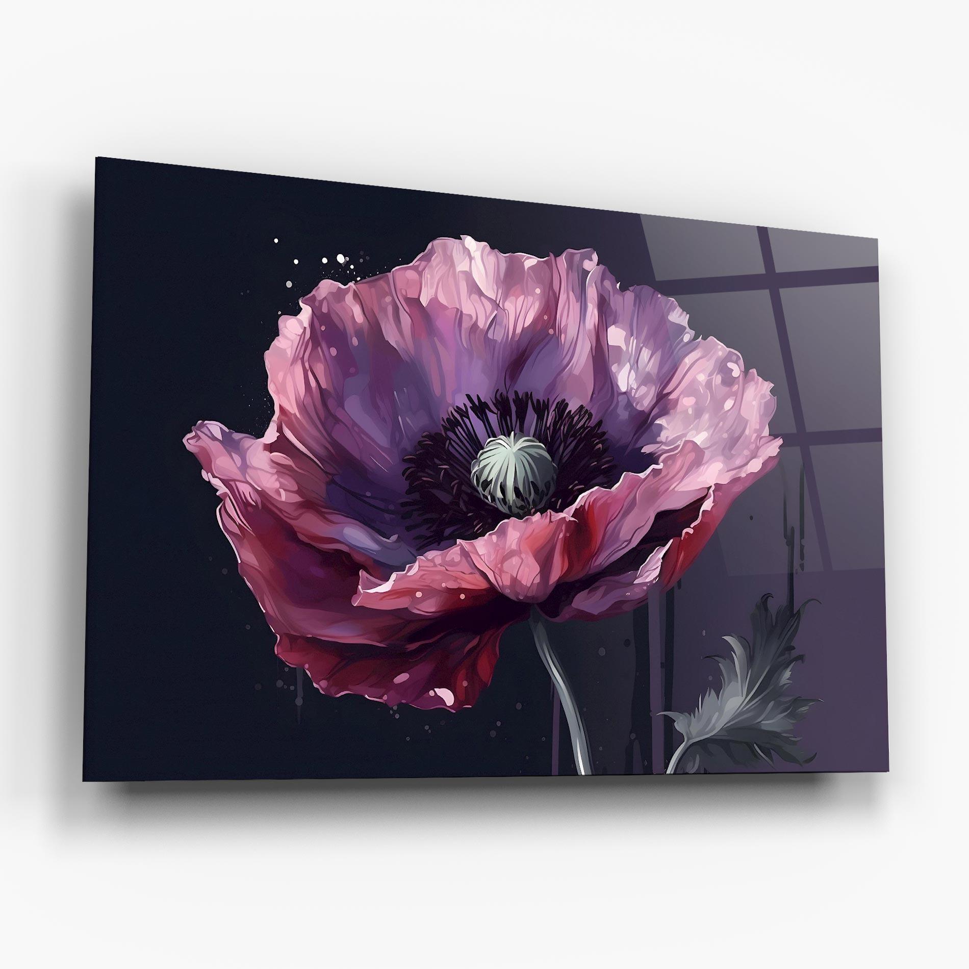 Tablou Sticla Light Purple Poppy mockup 6