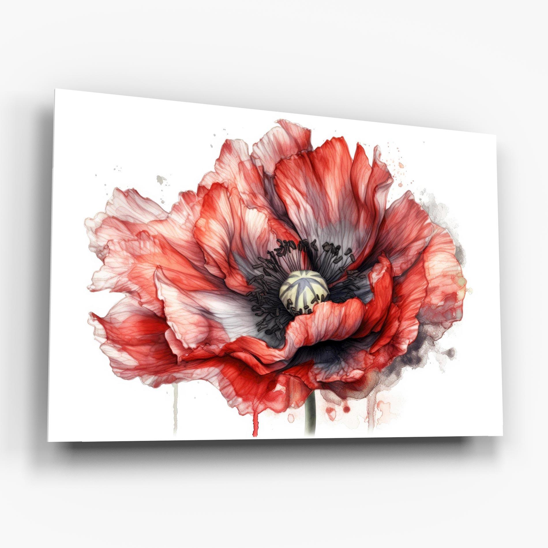 Tablou Sticla Painted Red Poppy mockup 6
