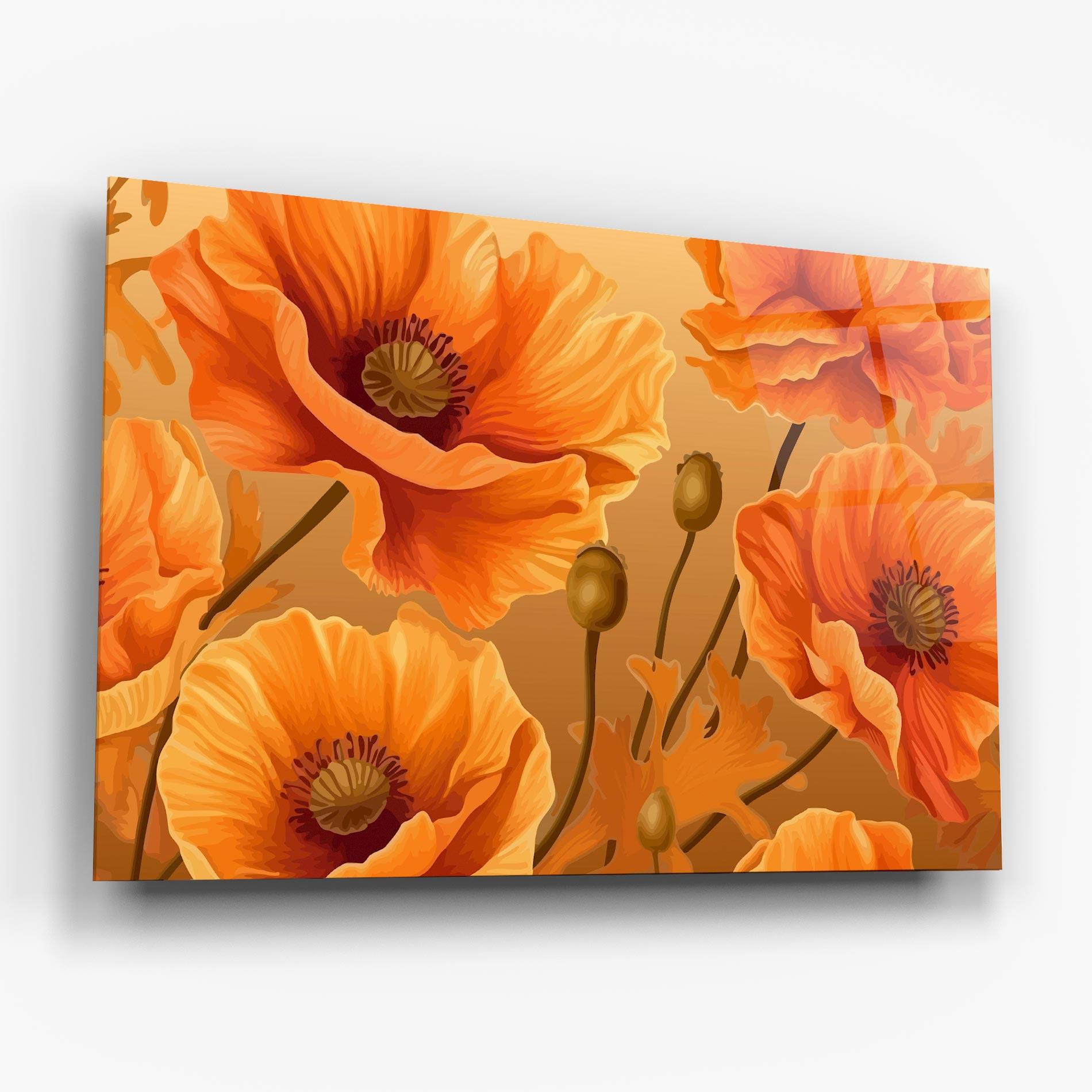 Tablou Sticla Pastel Orange Poppy mockup 6