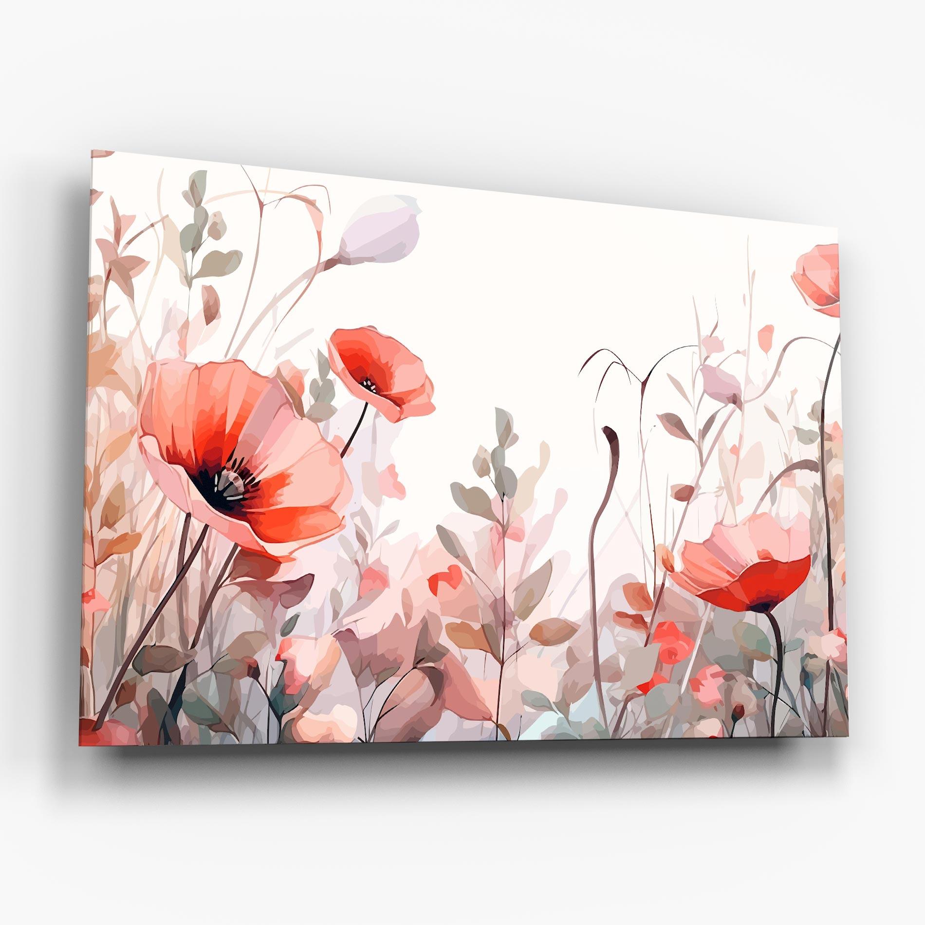 Tablou Sticla Pastel Red Poppy mockup 6