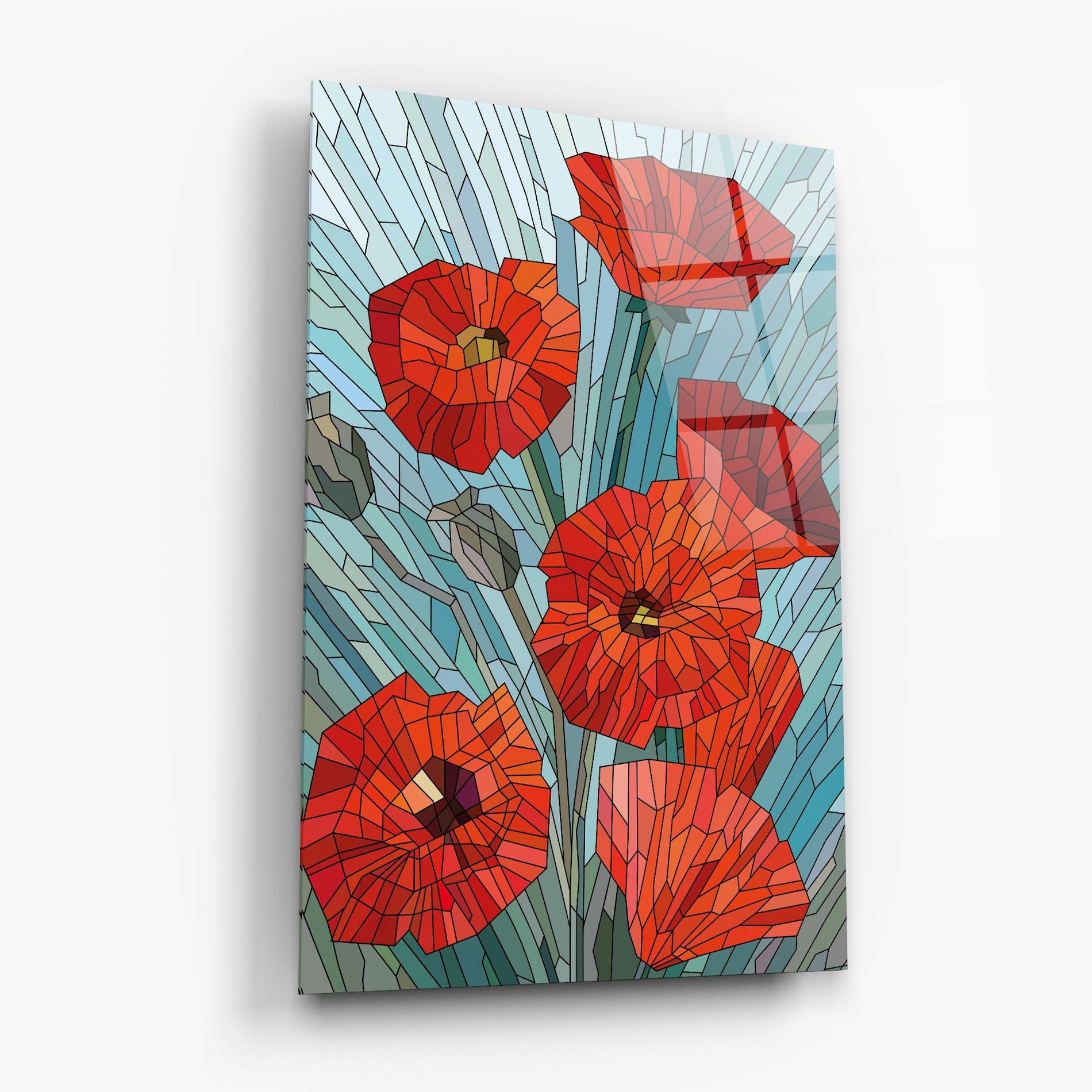 Tablou Sticla Blue Glass Poppy mockup 6