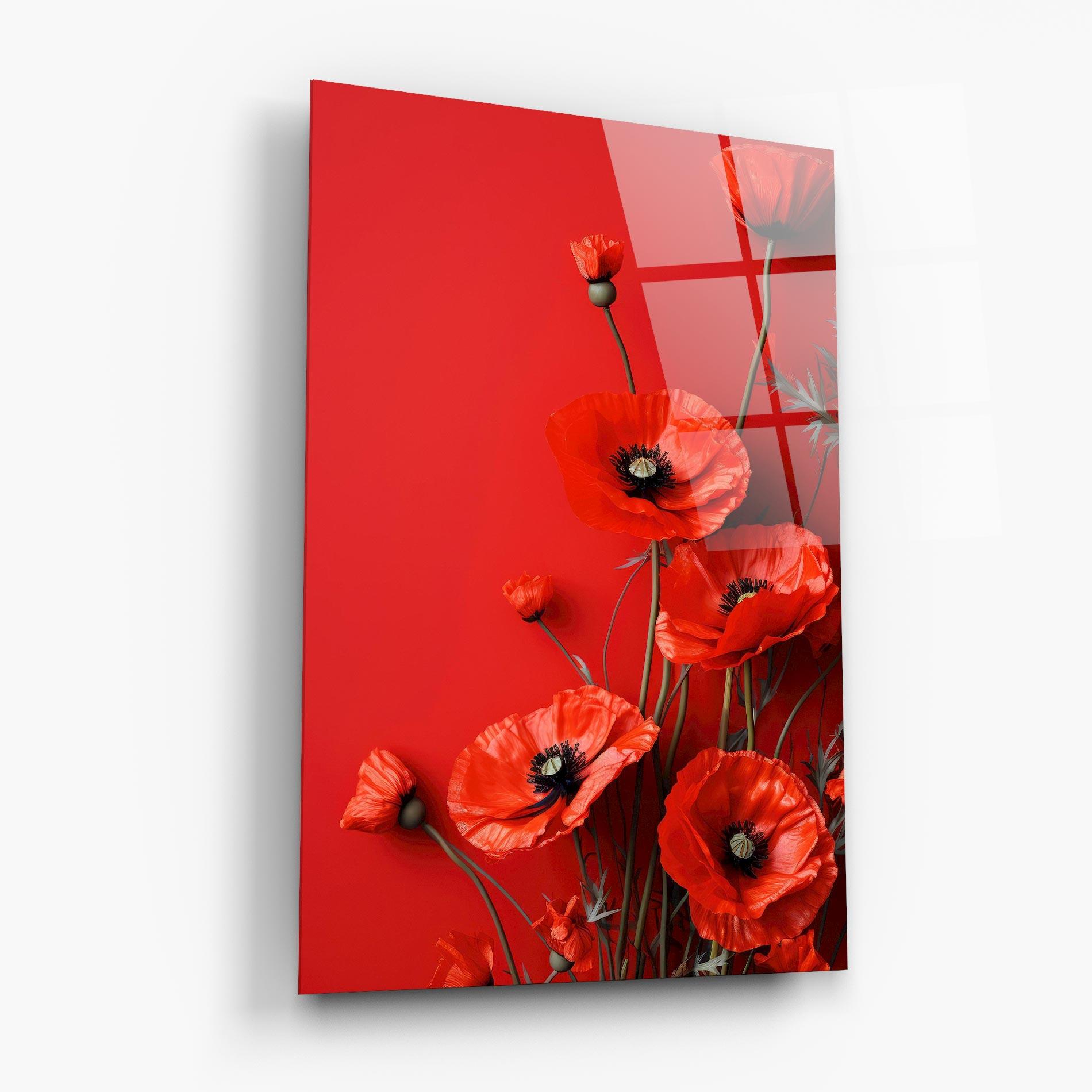 Tablou Sticla Poppies On The Table mockup 6