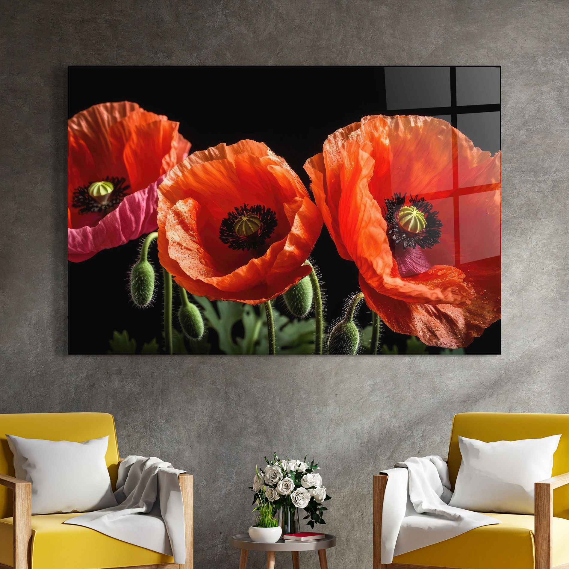 Dark Orange Poppies mockup 4