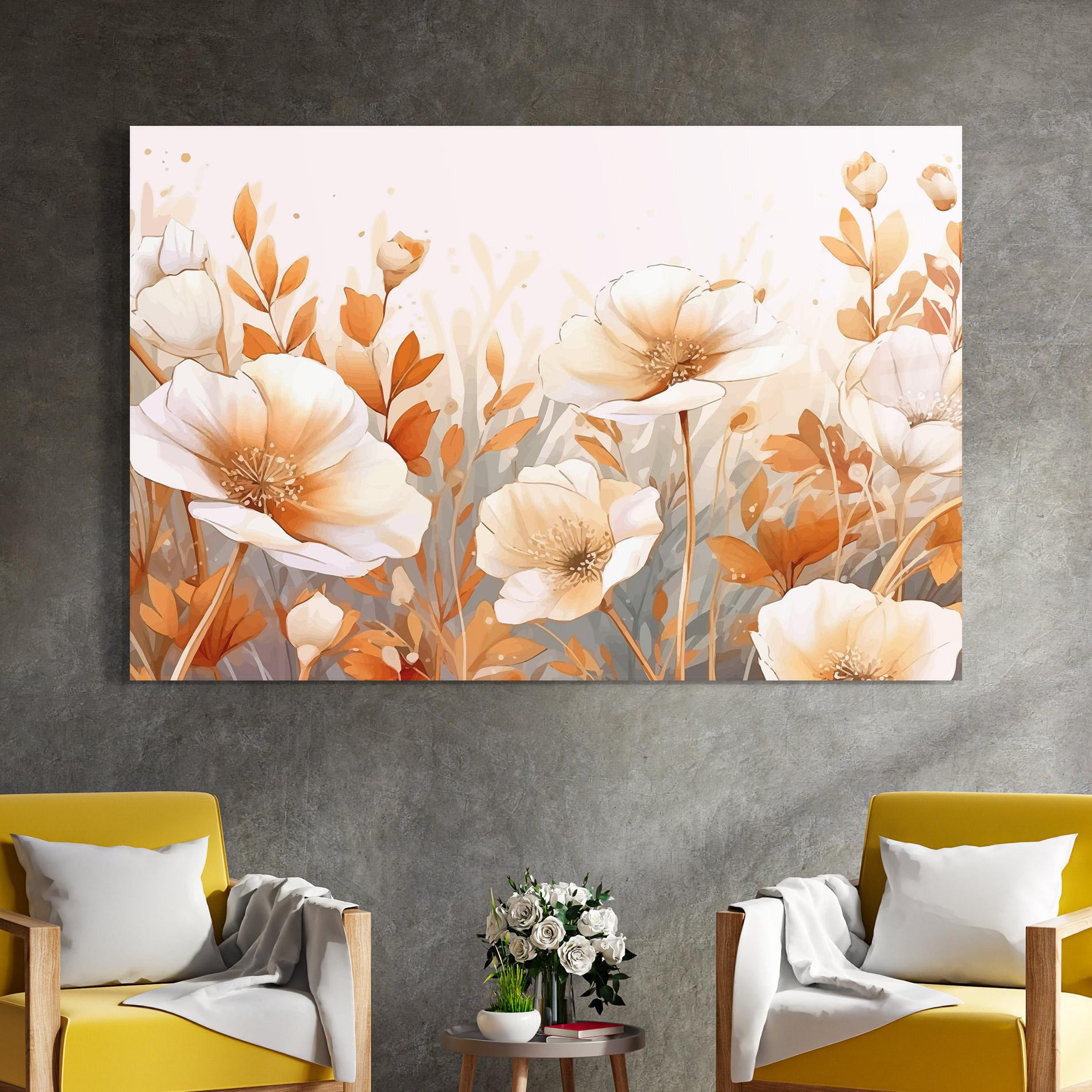 Tablou Sticla Orange Cream Poppy mockup 4
