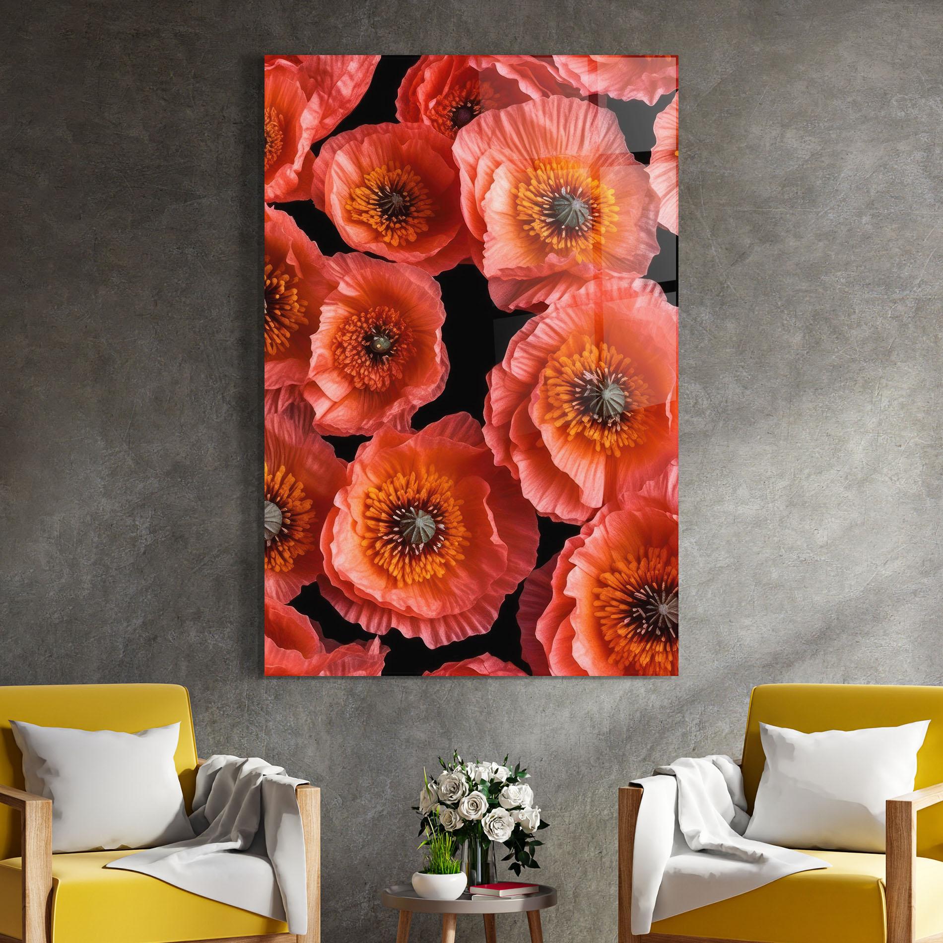 Tablou Sticla Light Red Poppies mockup 4