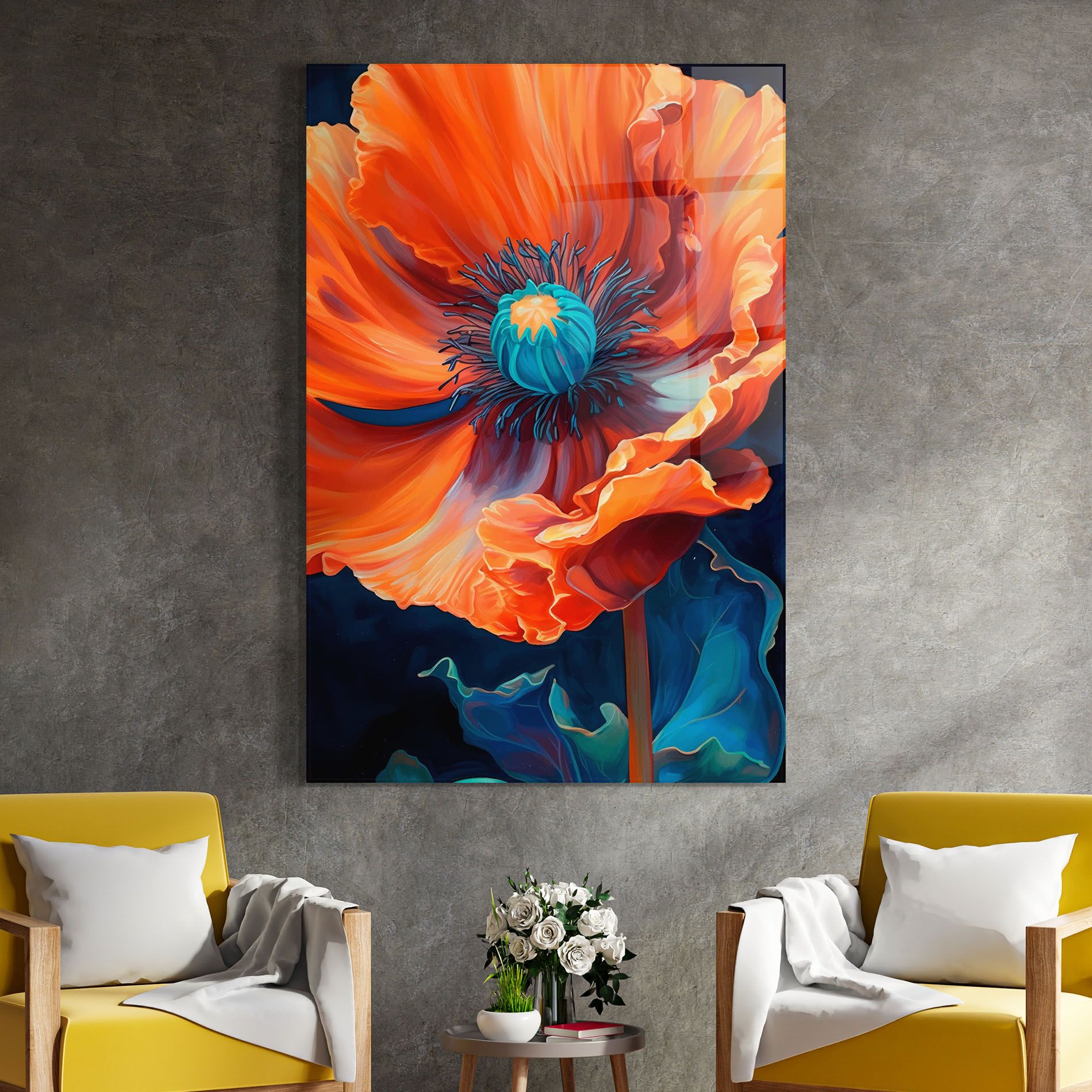Orange Blue Poppy mockup 4