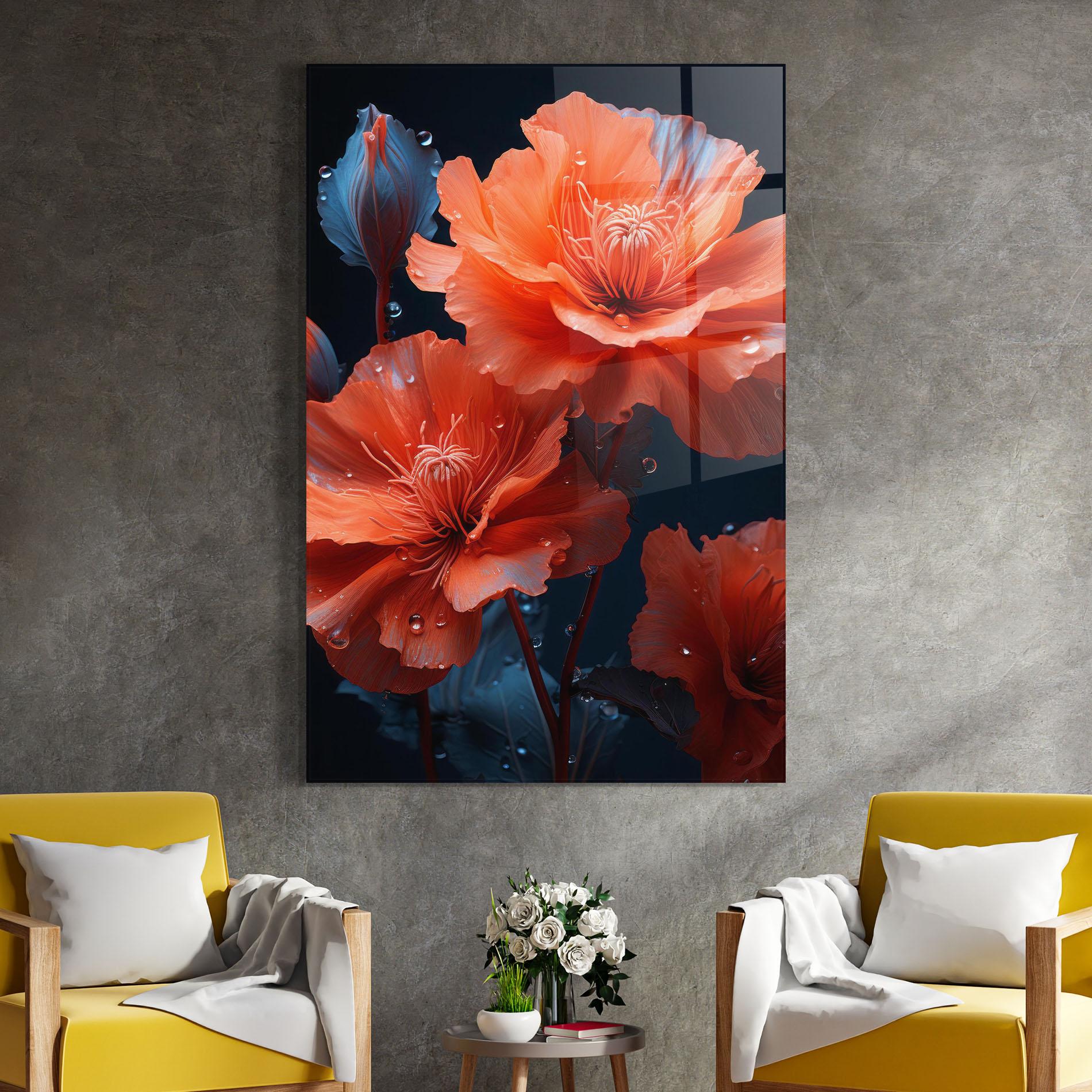 Tablou Sticla Orange Poppy mockup 4