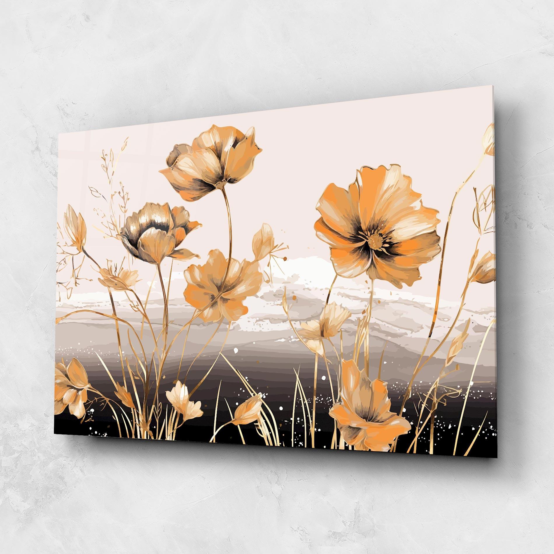 Tablou Sticla Gold Black Poppy mockup 1