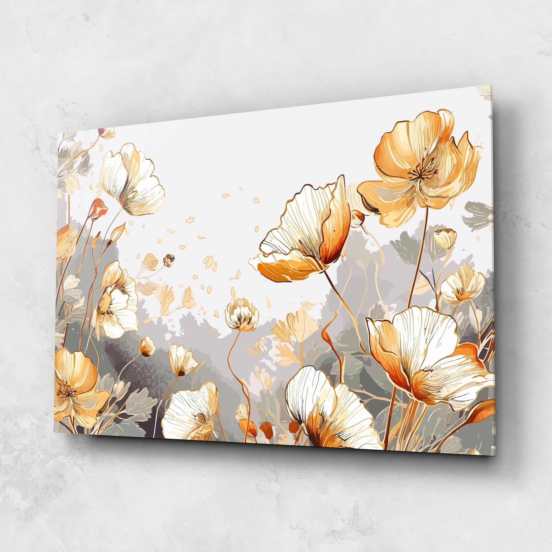 Tablou Sticla Gold Poppies mockup 1