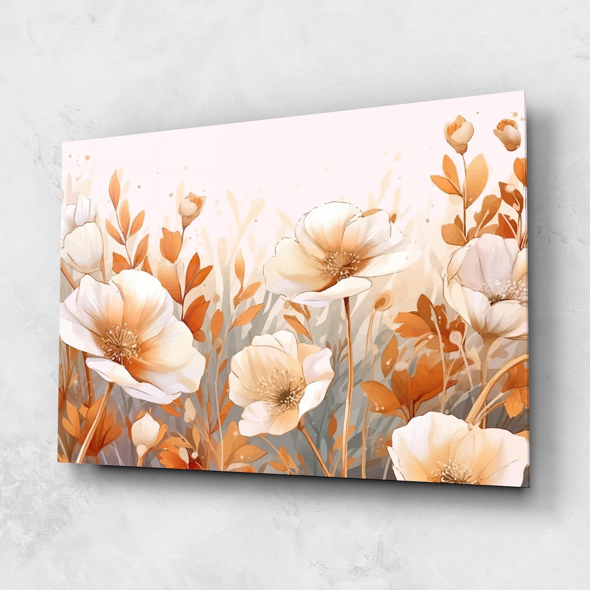 Tablou Sticla Orange Cream Poppy mockup 1
