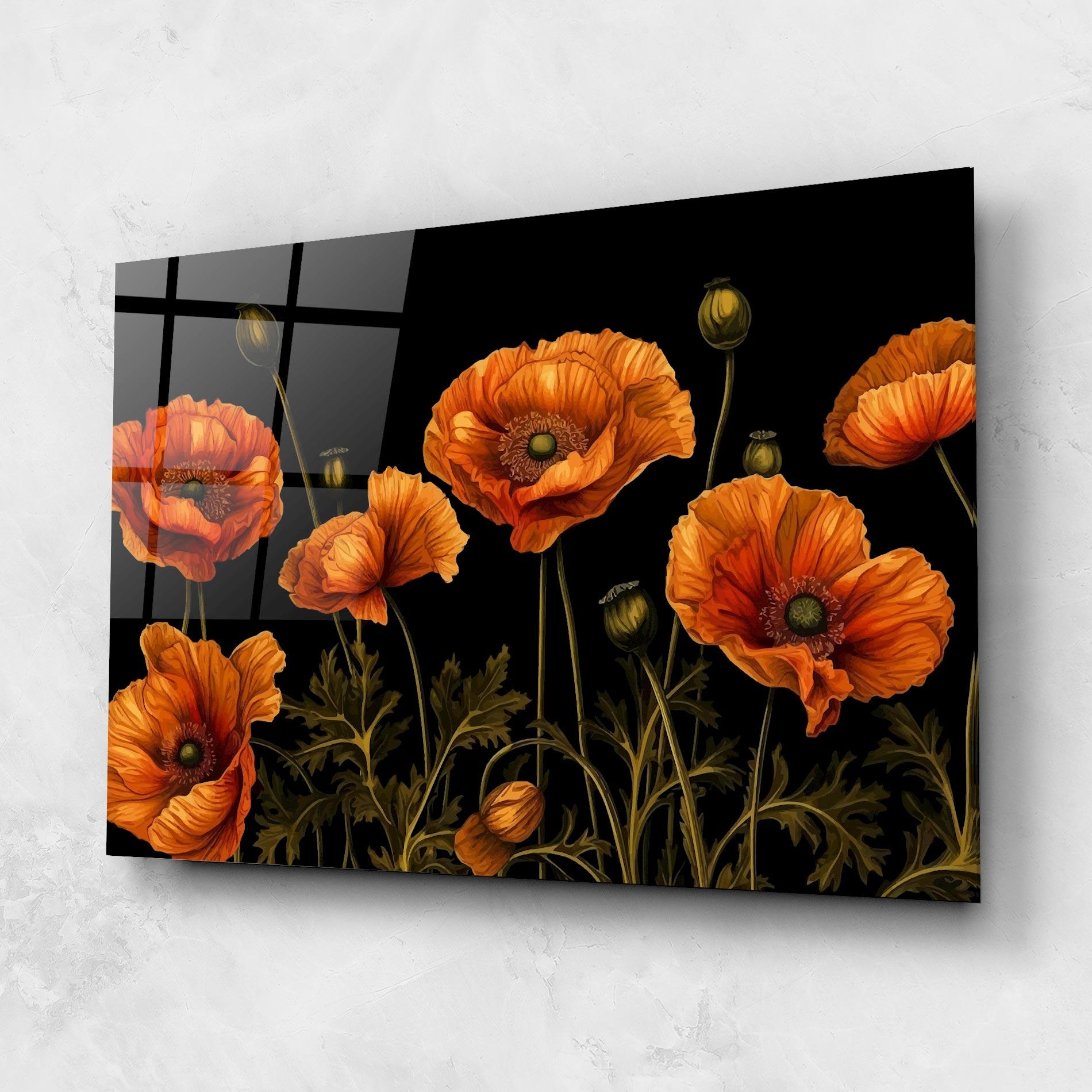 Tablou Sticla Orange Poppies mockup 1