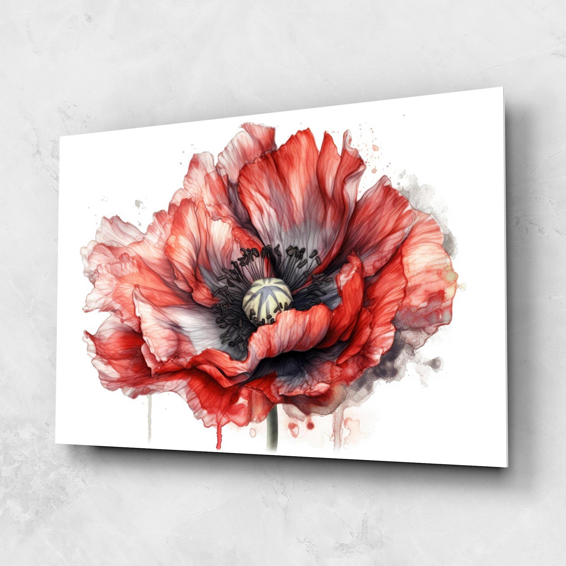Tablou Sticla Painted Red Poppy mockup 1