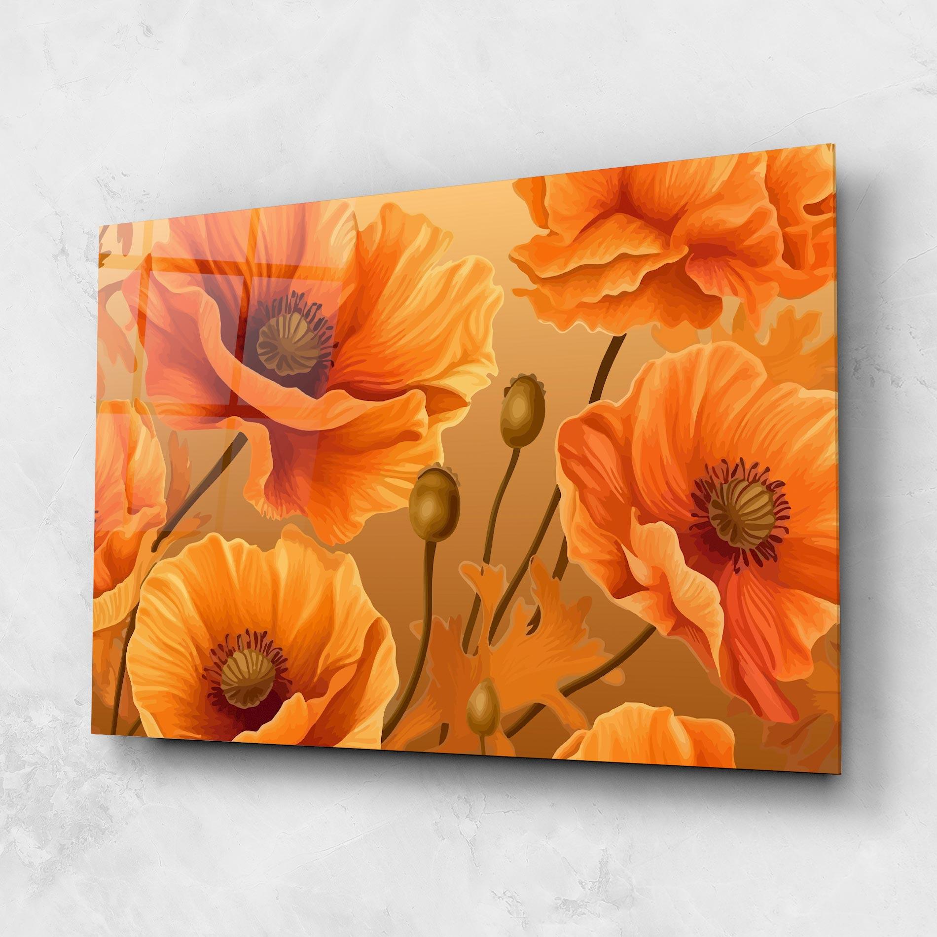 Tablou Sticla Pastel Orange Poppy mockup 1
