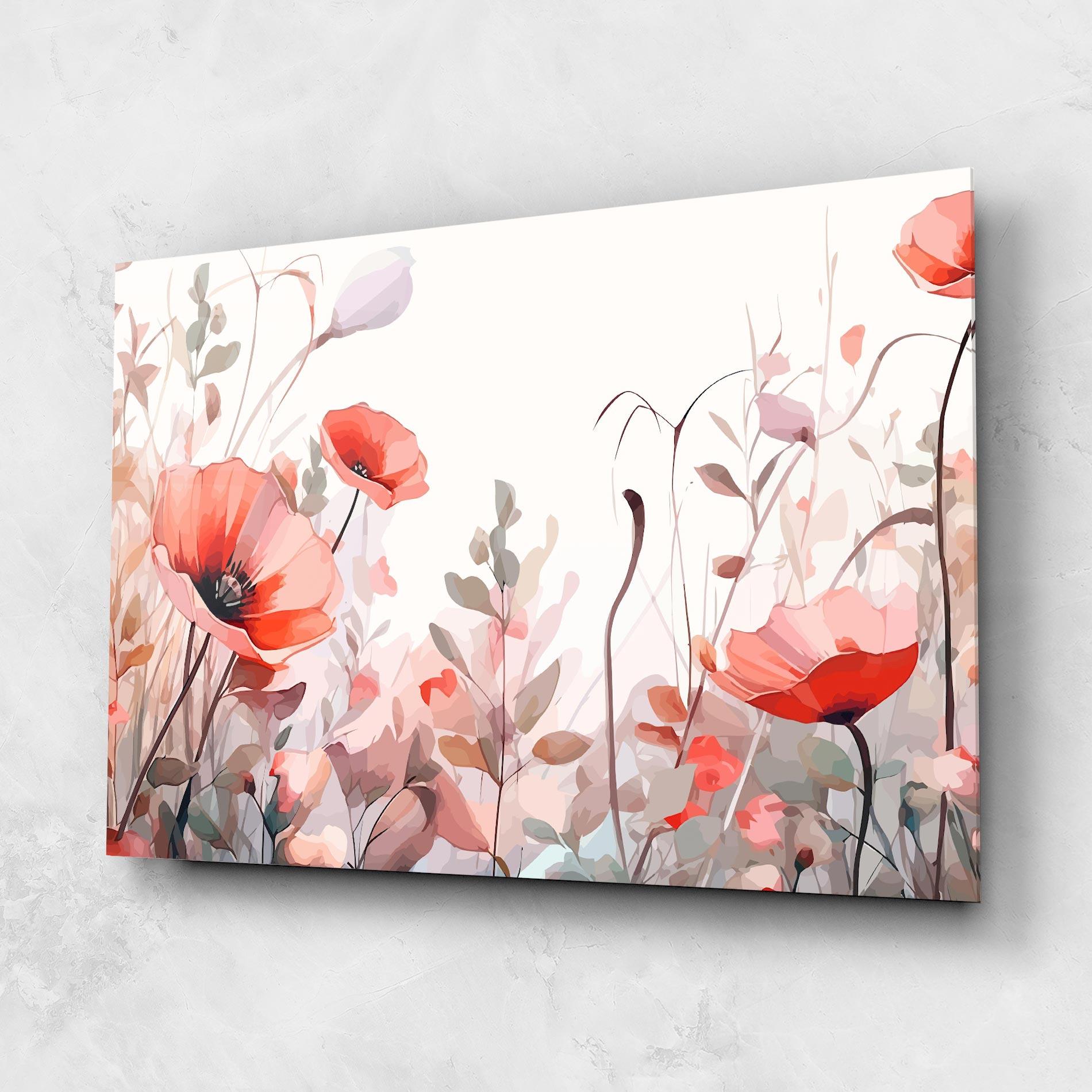Tablou Sticla Pastel Red Poppy mockup 1