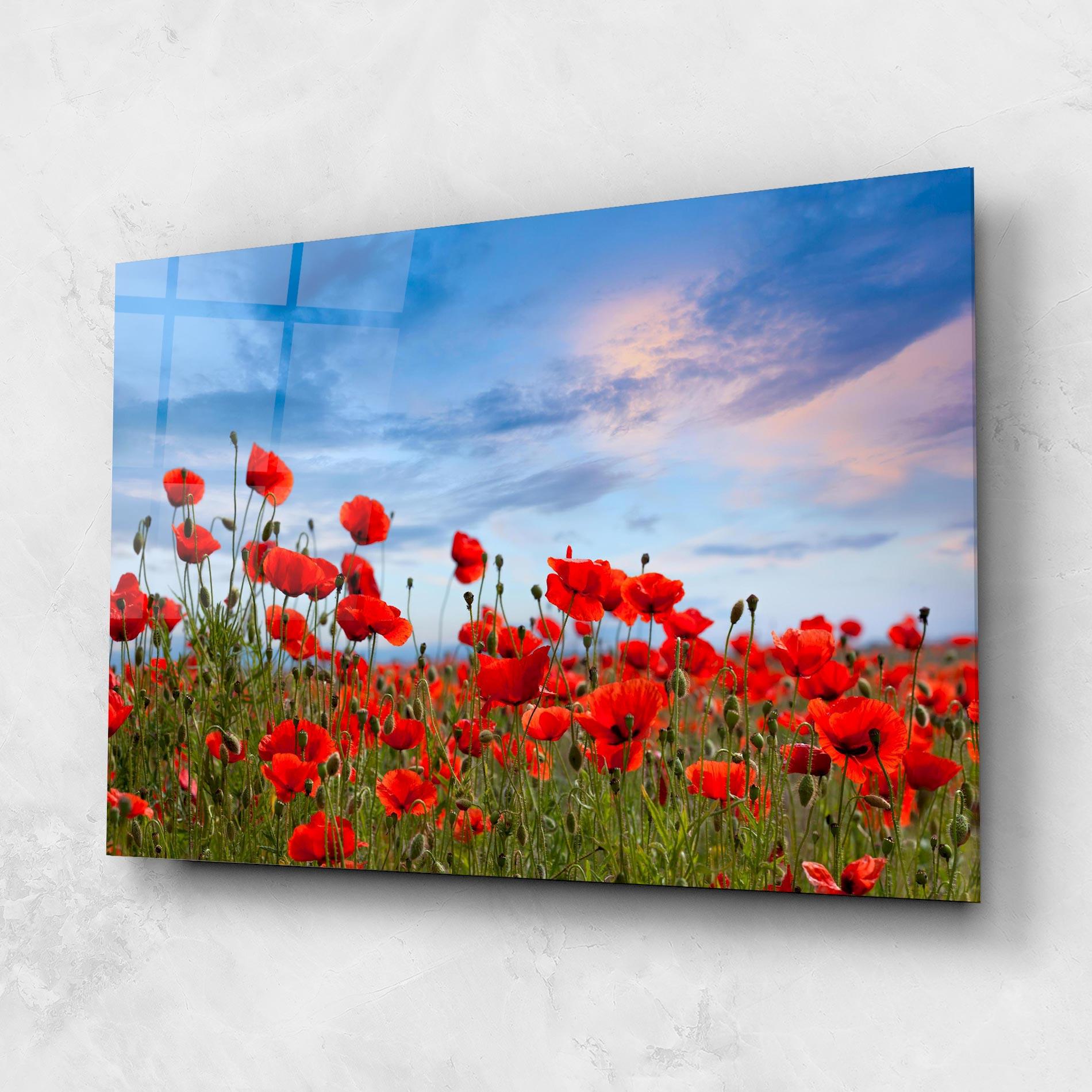Tablou Sticla Poppy Field mockup 1