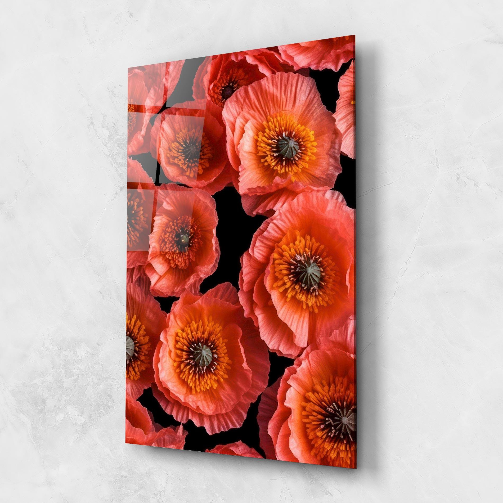 Tablou Sticla Light Red Poppies mockup 1