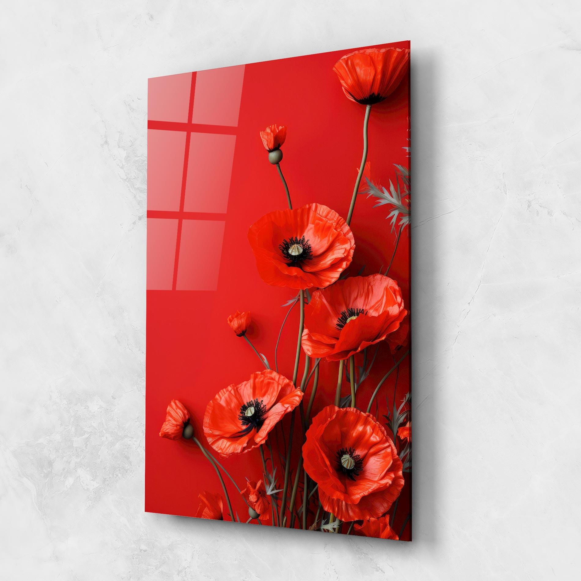 Tablou Sticla Poppies On The Table mockup 1