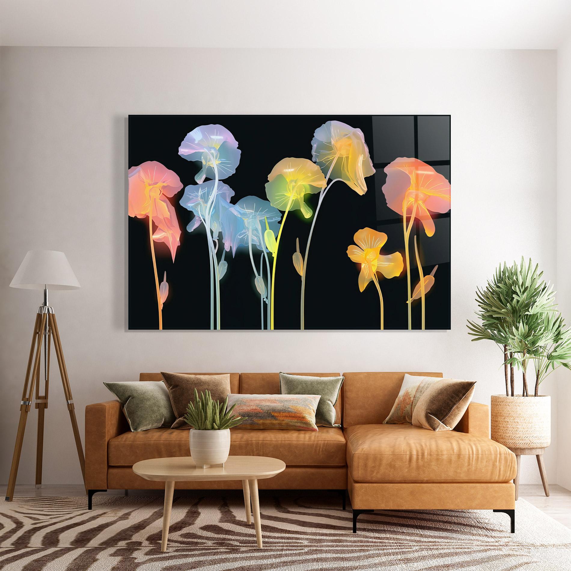 Tablou Sticla Neon Poppy mockup 7