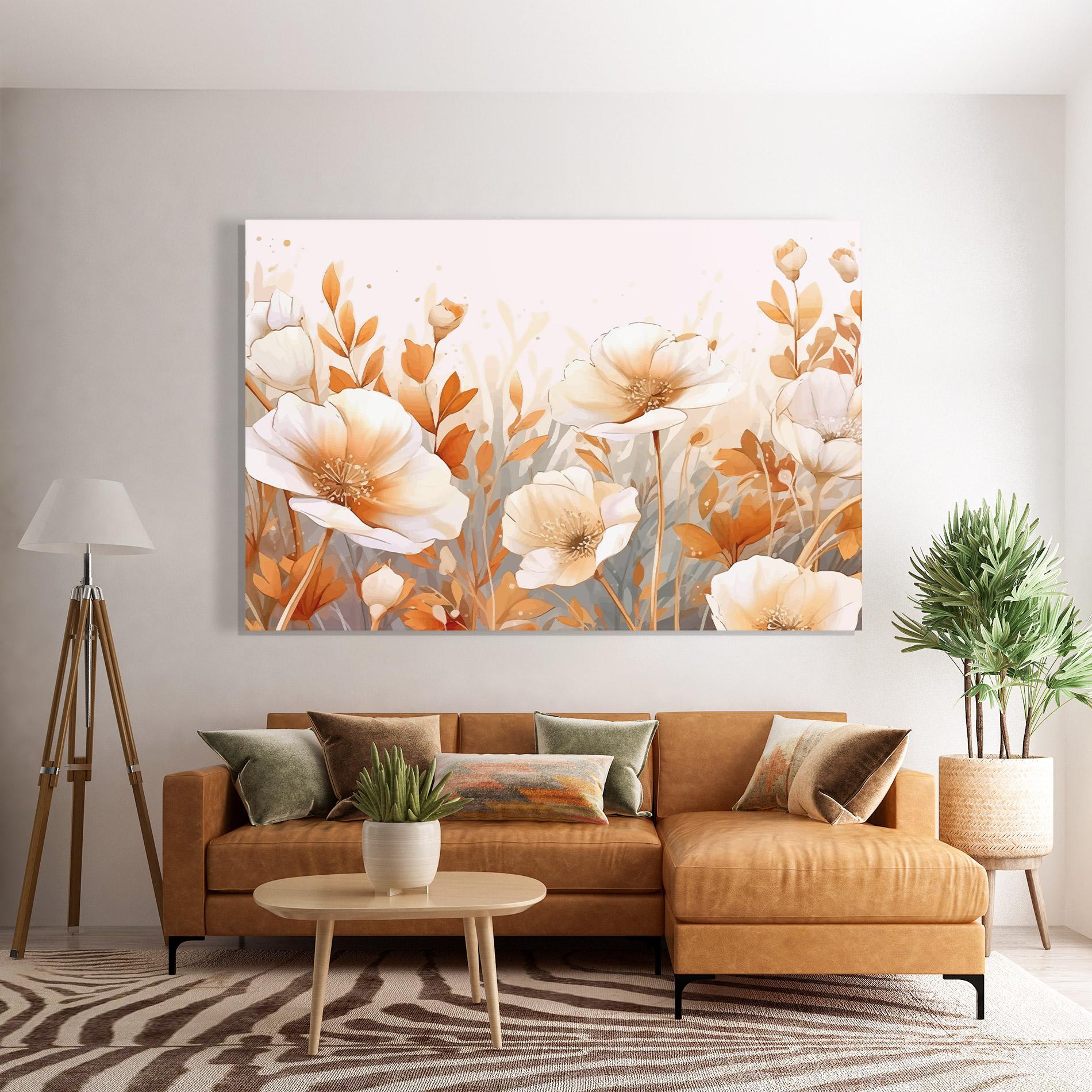 Tablou Sticla Orange Cream Poppy mockup 7