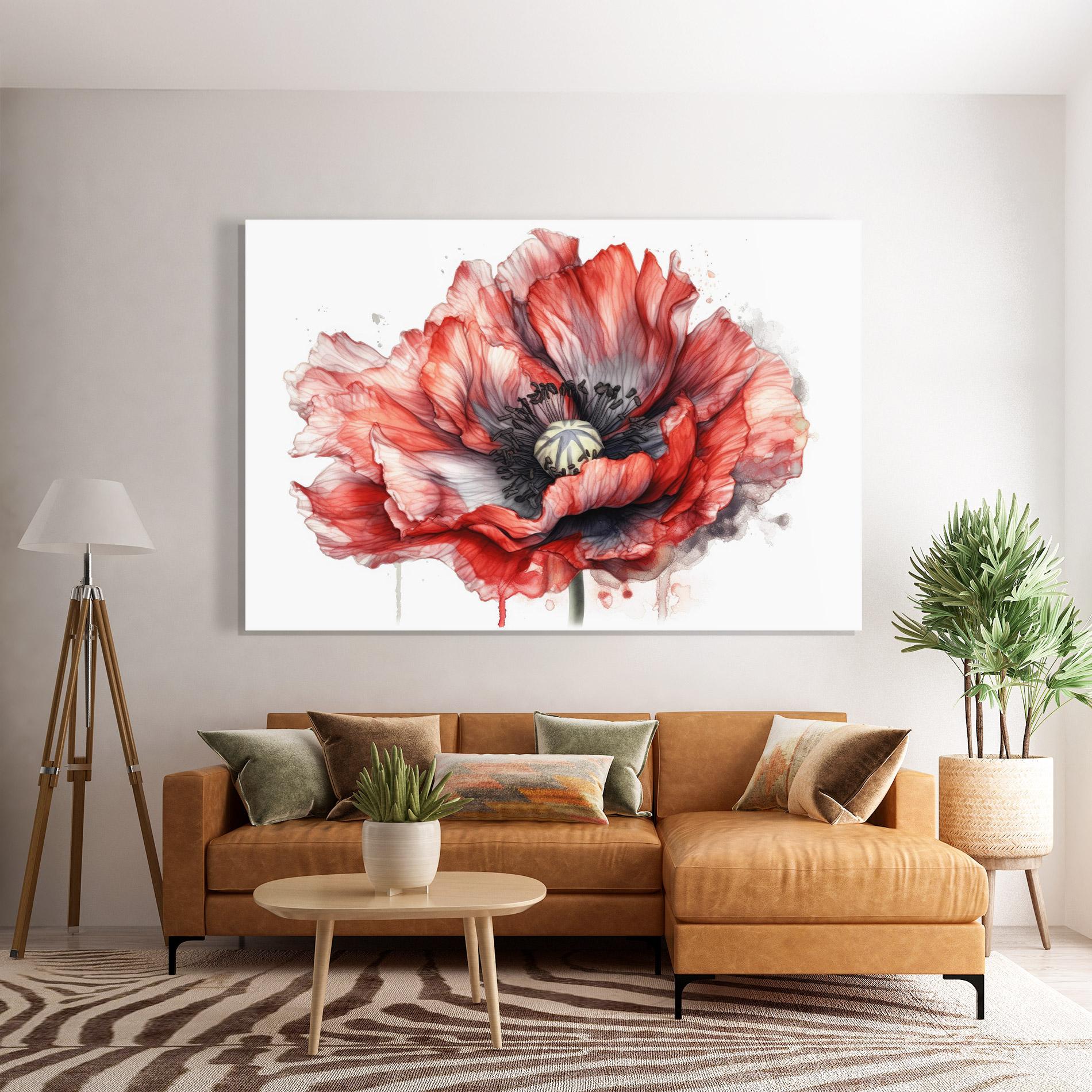 Tablou Sticla Painted Red Poppy mockup 7