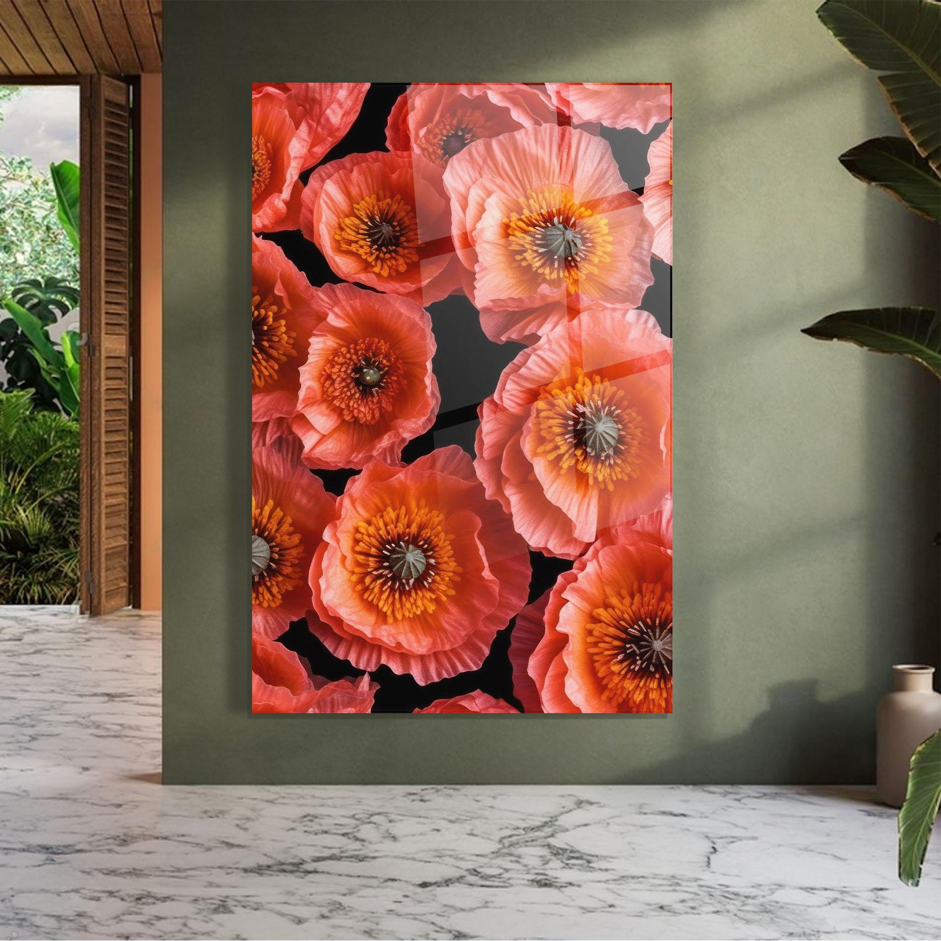 Tablou Sticla Light Red Poppies mockup 7