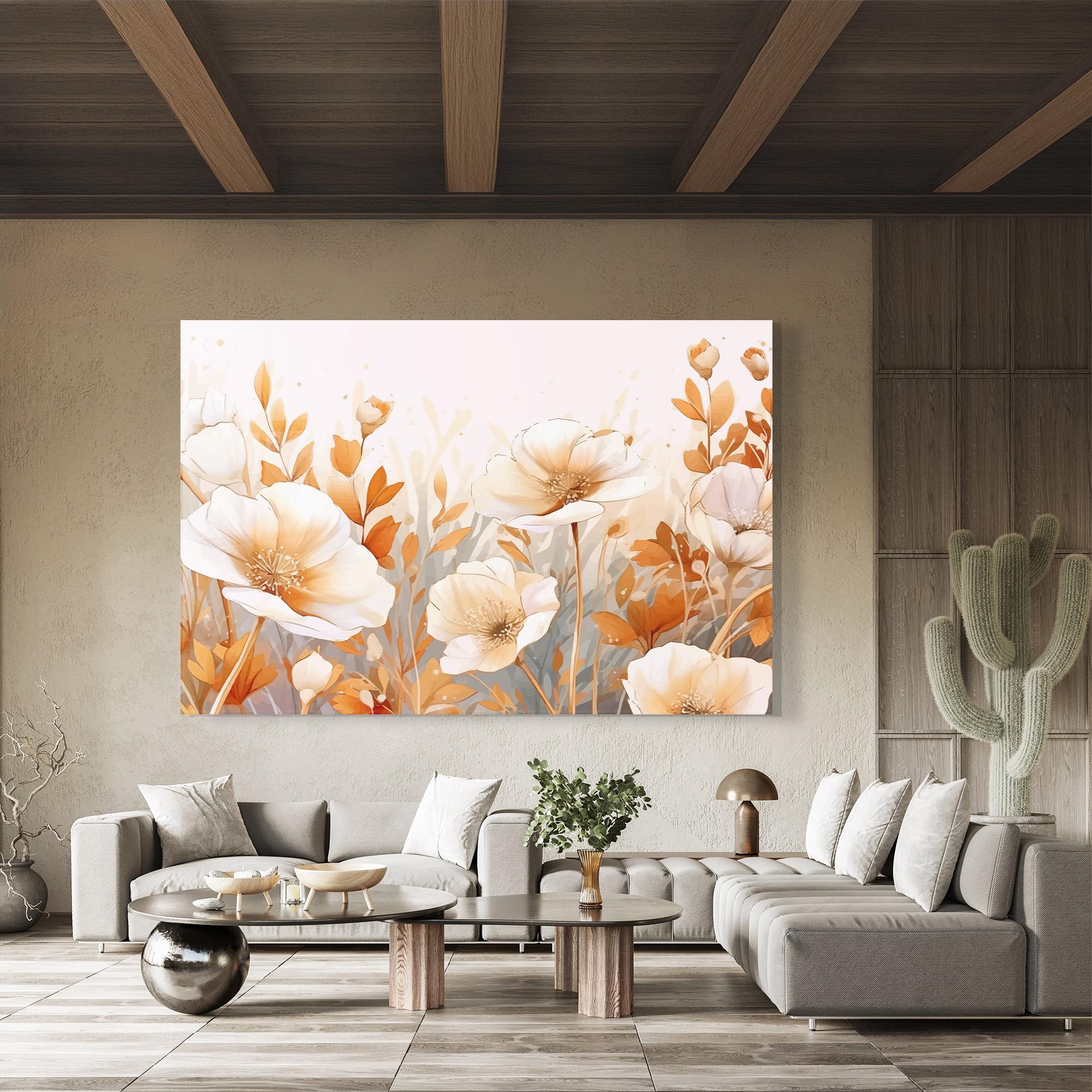 Tablou Sticla Orange Cream Poppy mockup 8