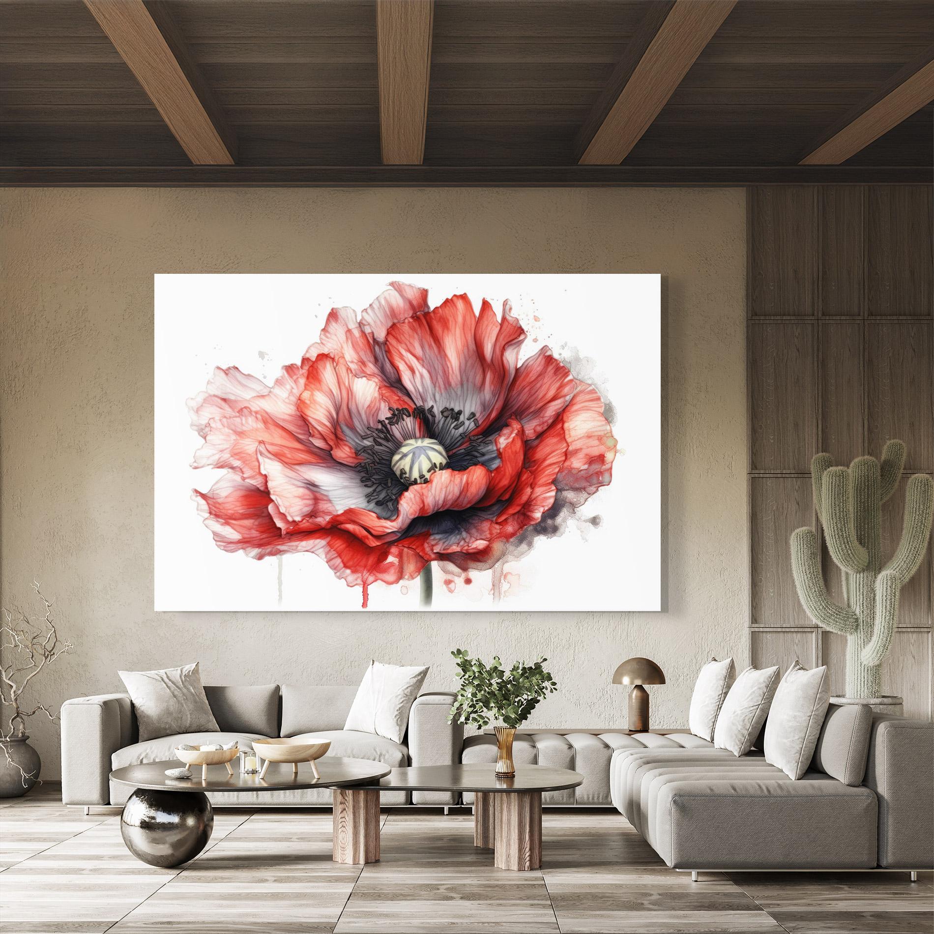 Tablou Sticla Painted Red Poppy mockup 8