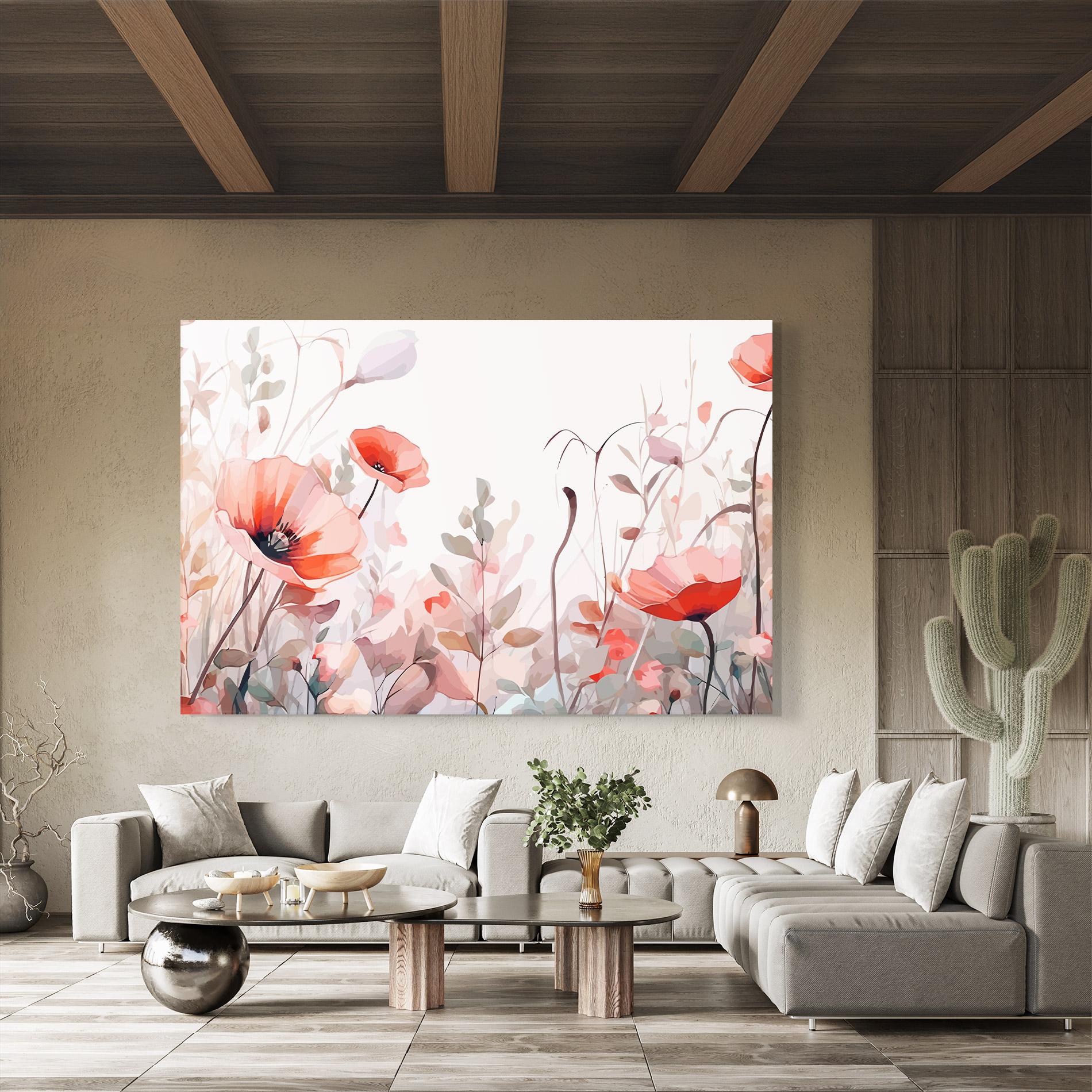 Tablou Sticla Pastel Red Poppy mockup 8