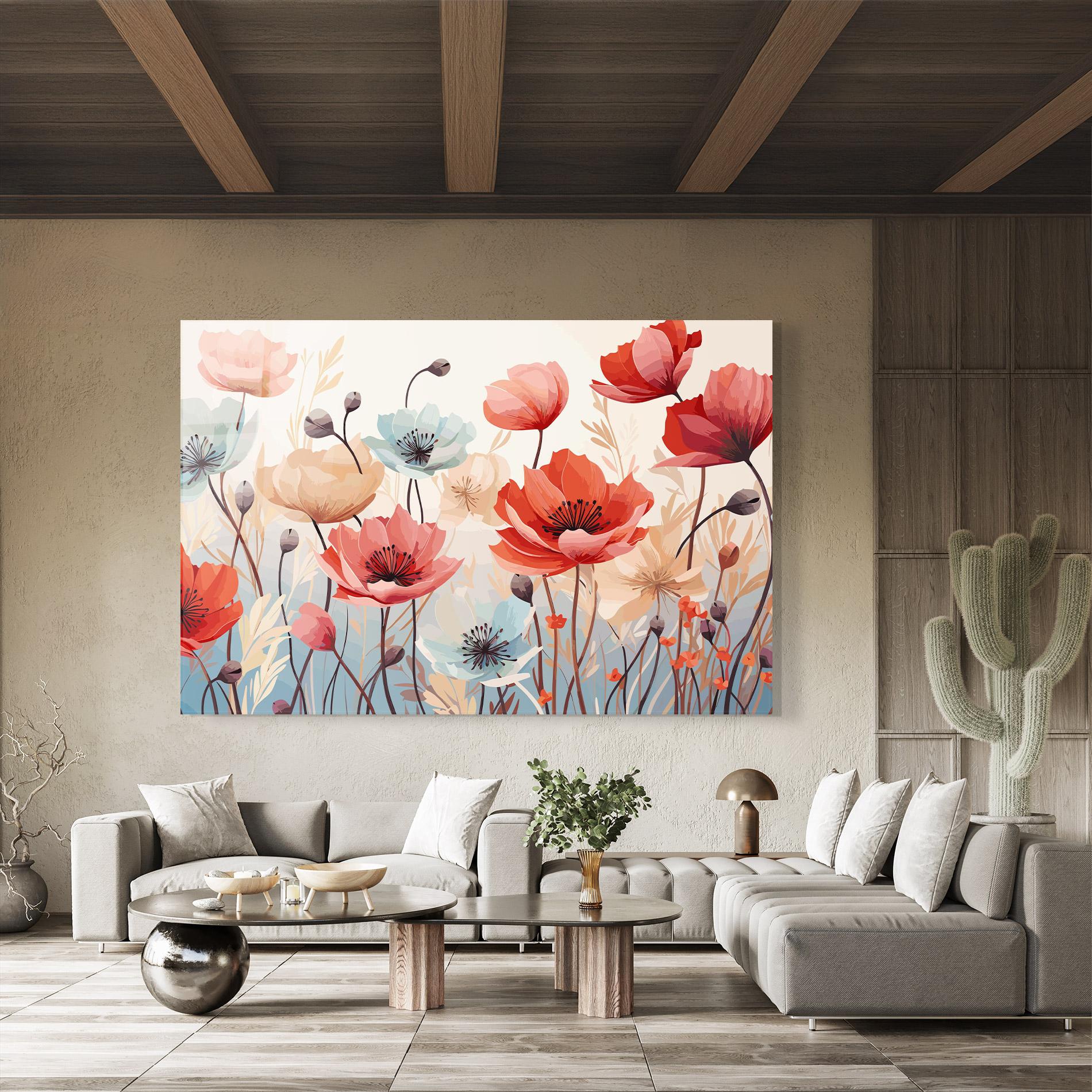 Tablou Sticla Poppy Pretty Field mockup 8