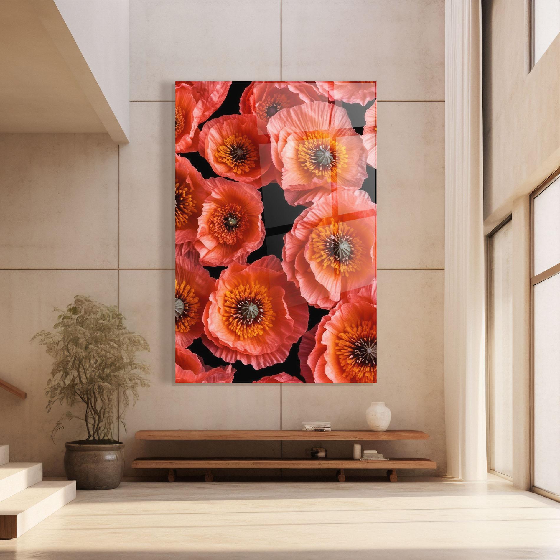 Tablou Sticla Light Red Poppies mockup 8