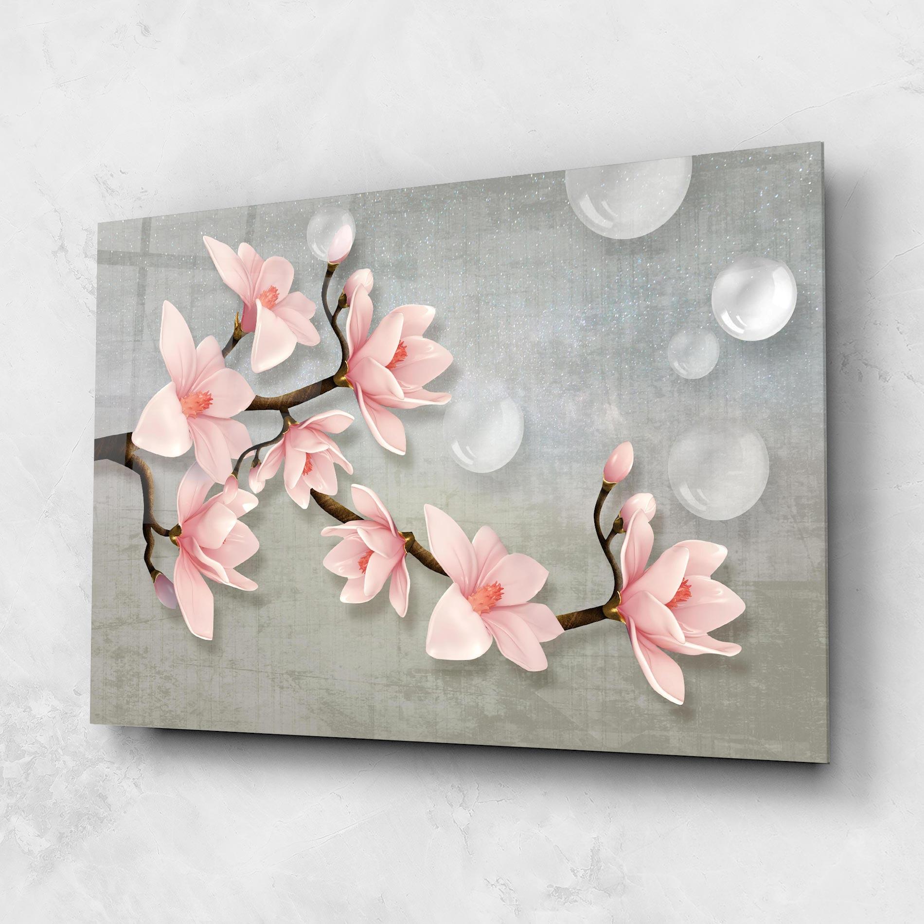 Tablou Sticla Pink Magnolia mockup 1