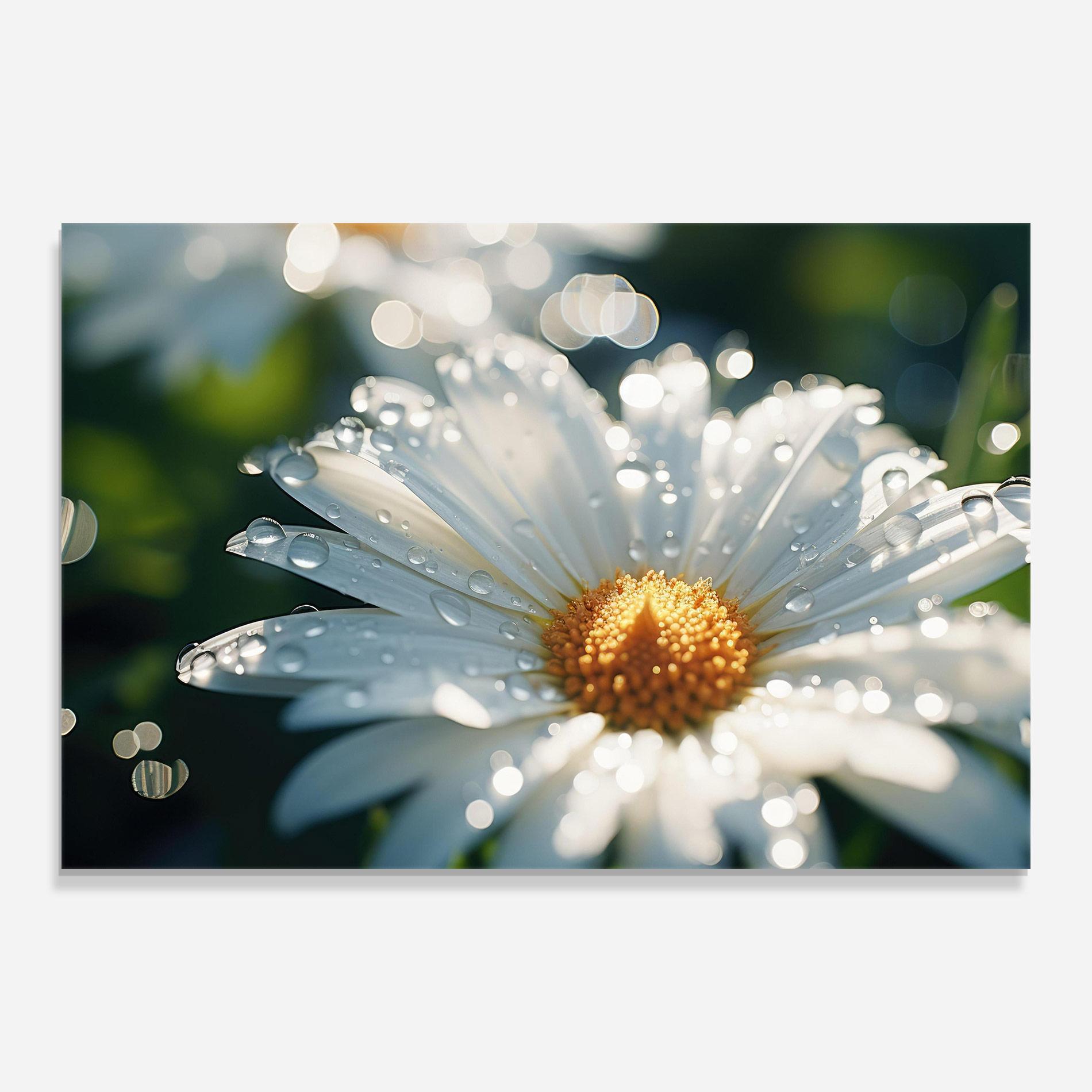 Tablou Sticla Daisy After Rain Close Up mockup 0