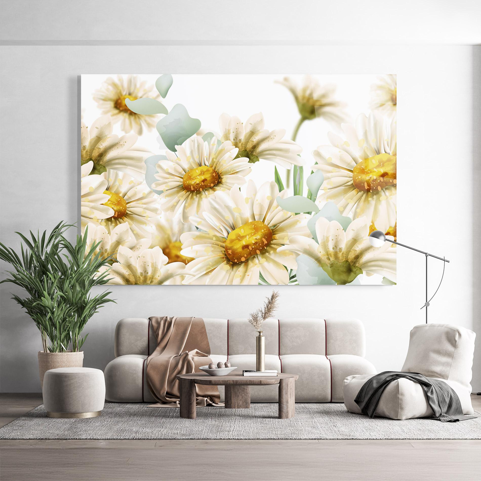 Tablou Sticla Beautiful Daisy Art mockup 9