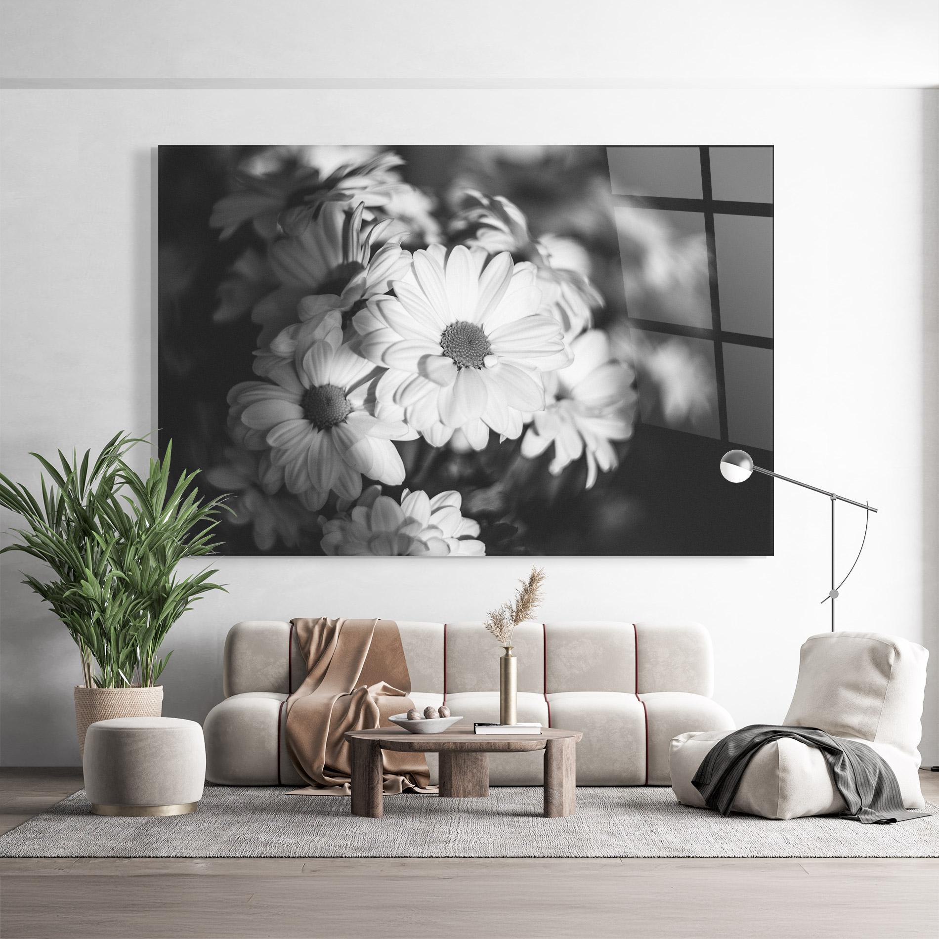 Tablou Sticla Grey Daisy mockup 9