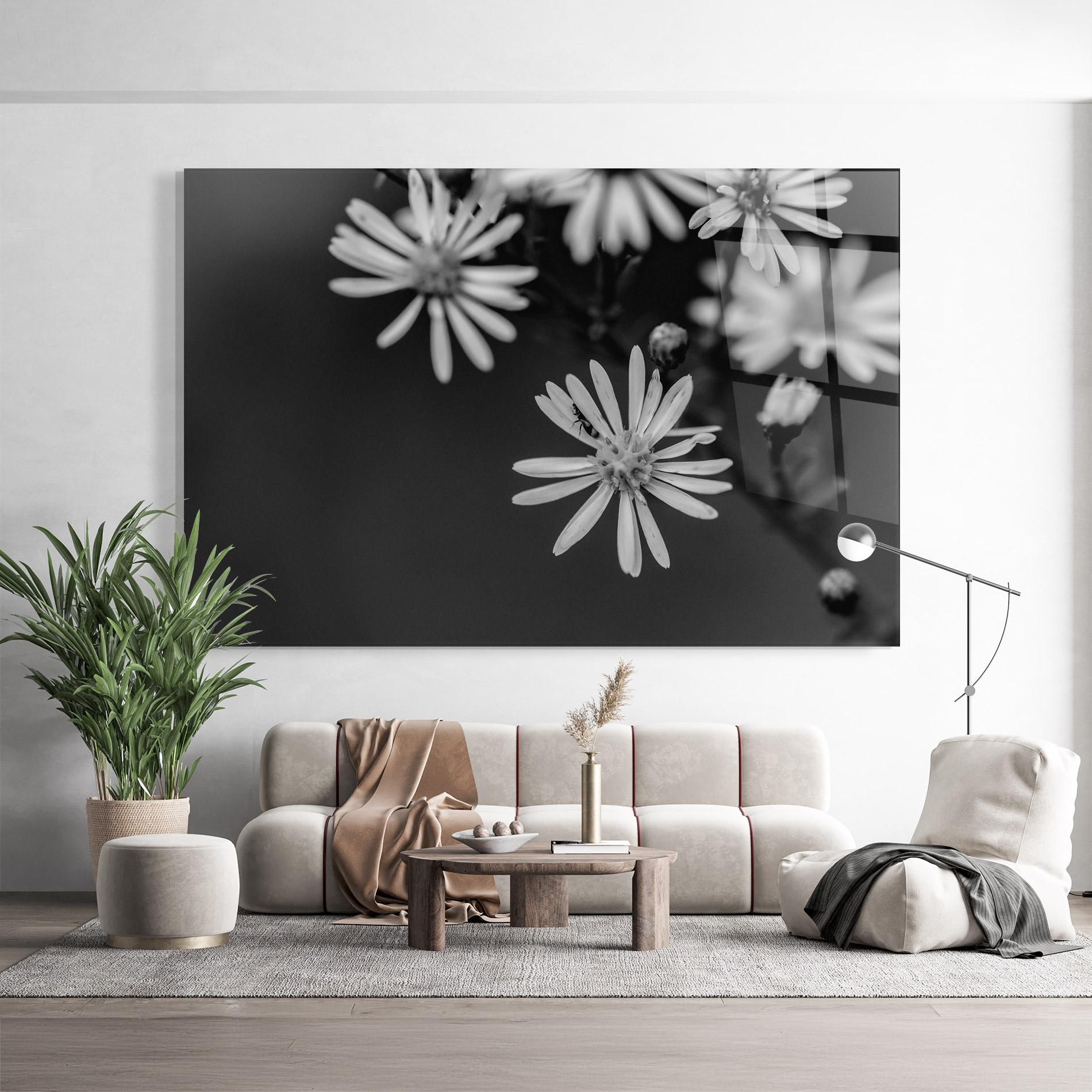 Tablou Sticla Grey Small Daisy mockup 9