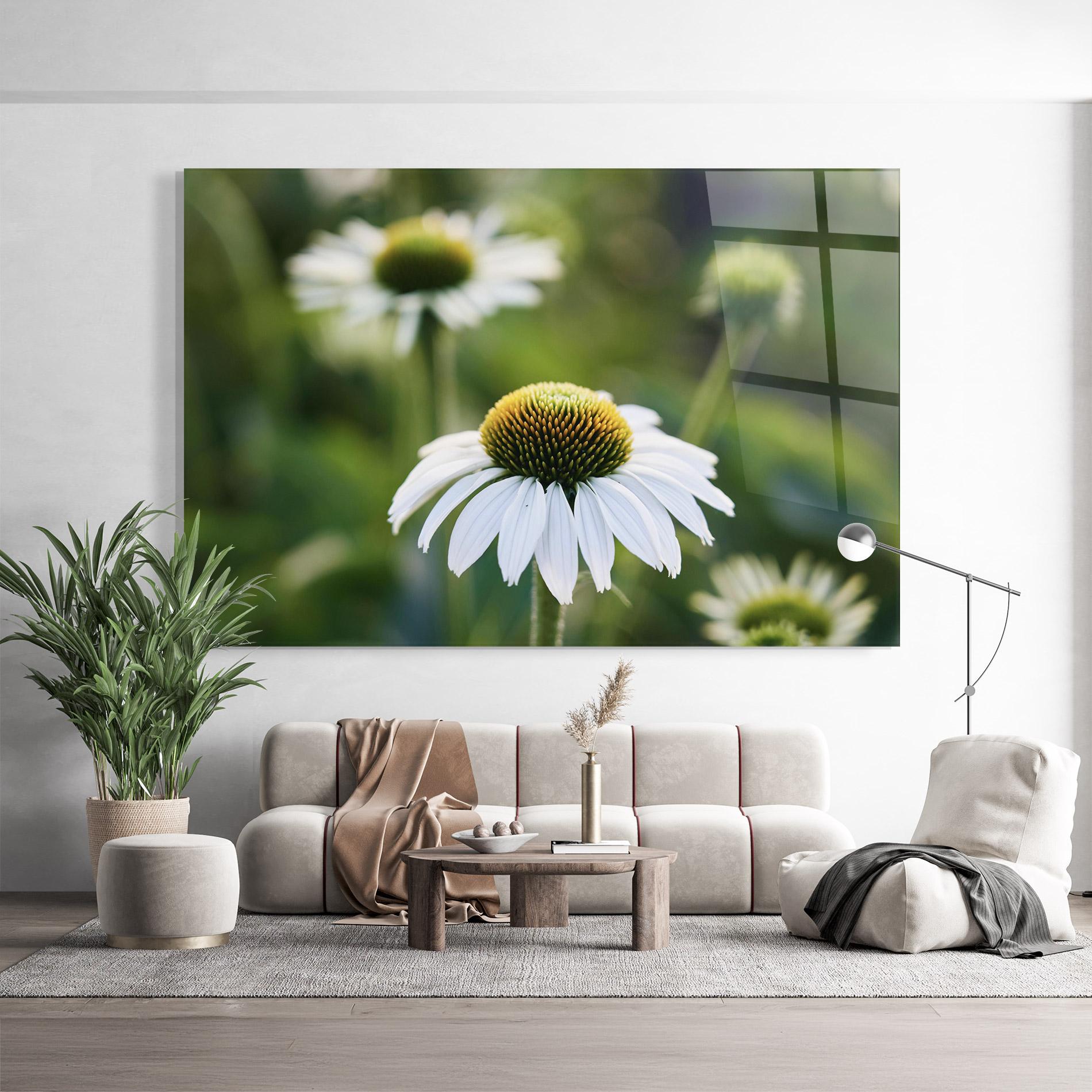 Tablou Sticla Small Green Daisy mockup 9
