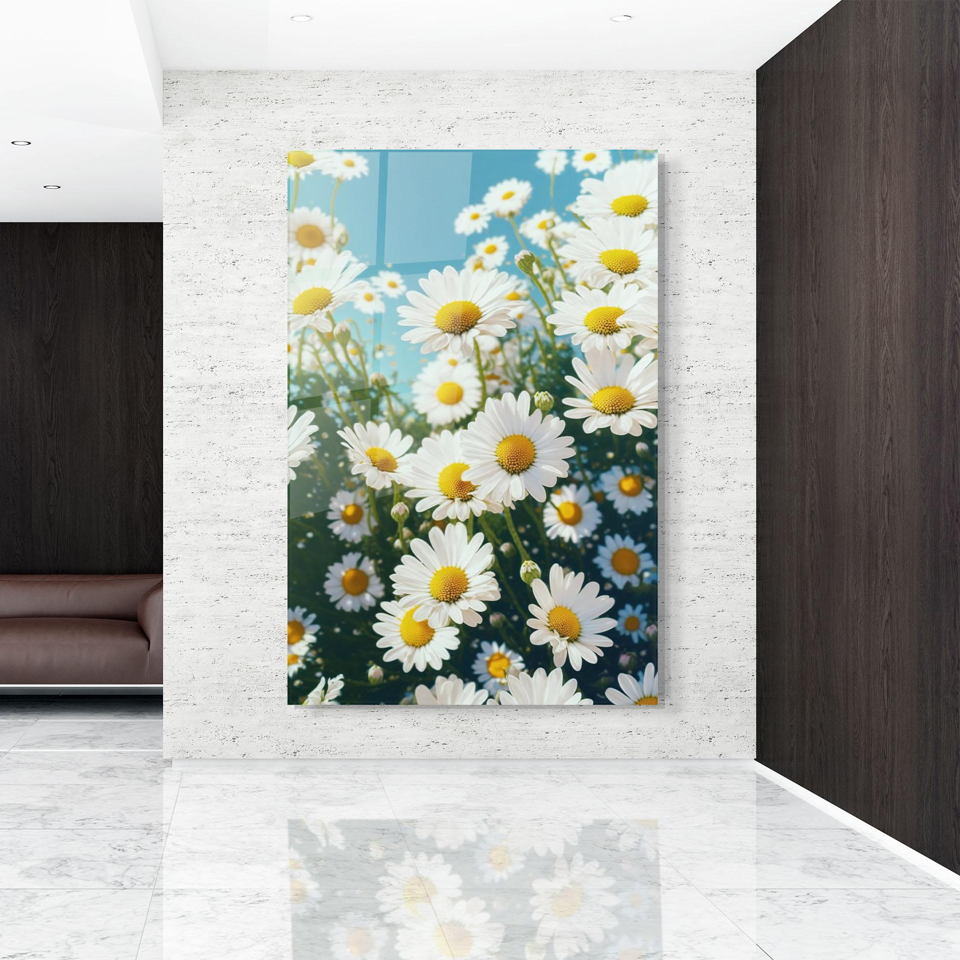 Tablou Sticla Daisy Field View mockup 9