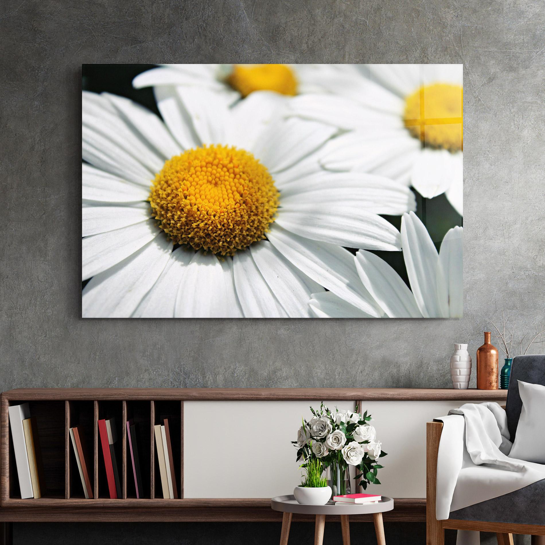 Tablou Sticla Big Daisies mockup 2