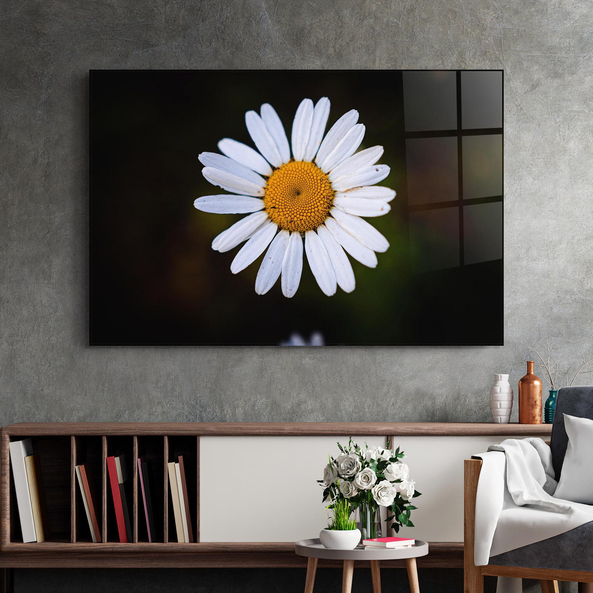 Tablou Sticla Big Yellow Center Daisy mockup 2