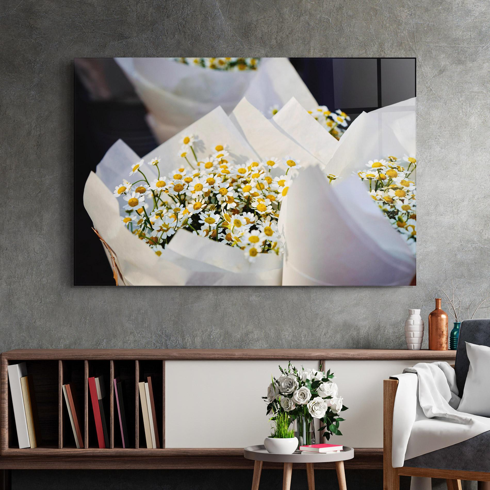 Tablou Sticla Daisy Bouquet mockup 2